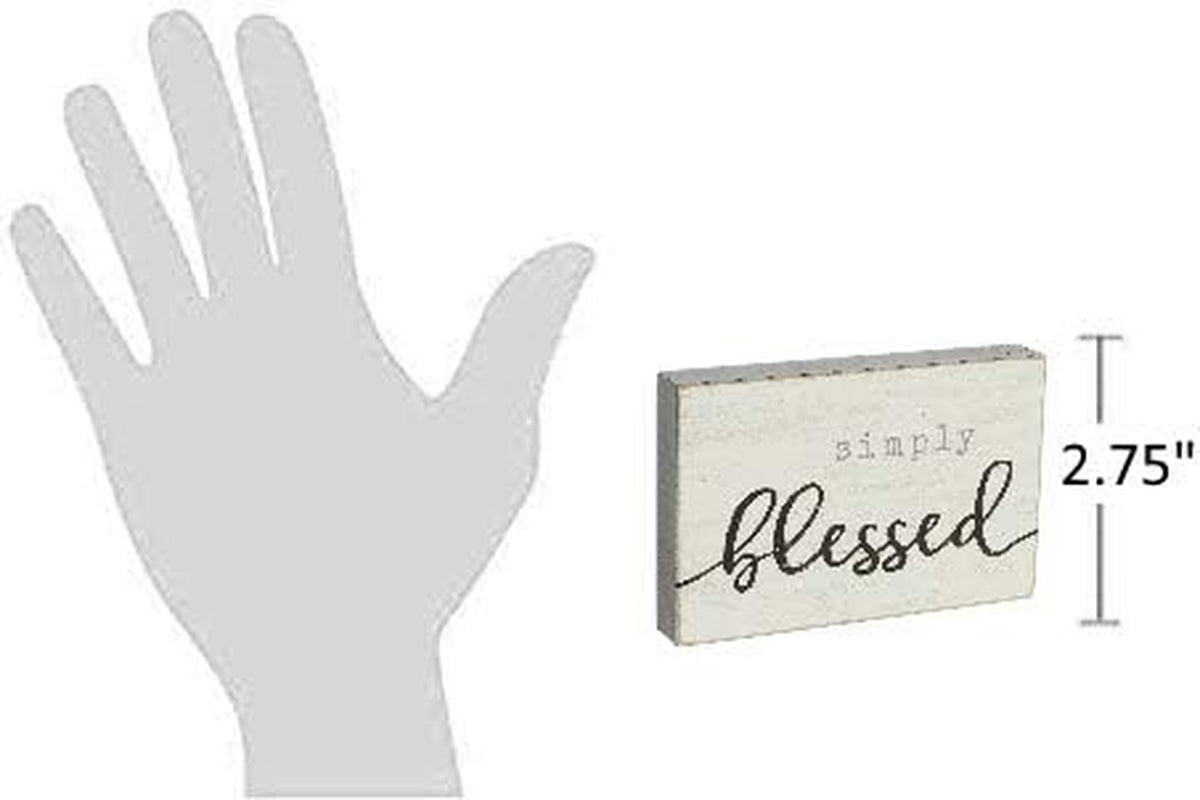 Mini Wood Block Sign (Simply Blessed) Tray Wood Decoration