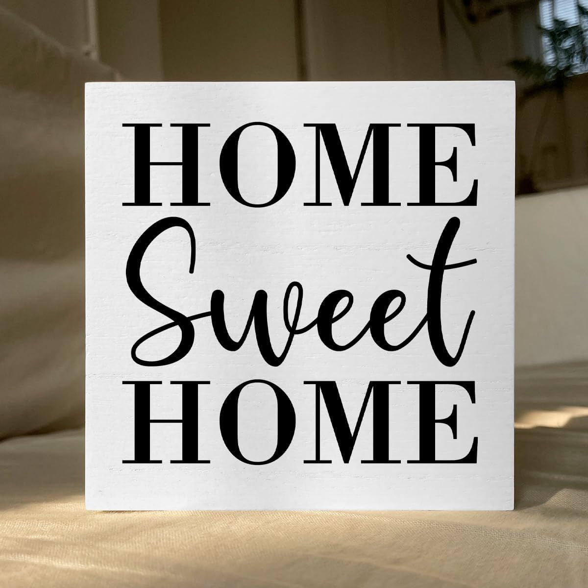 Home Sweet Home Artwork Wood Box Sign Rustic Wood Block Plaque 5 X 5