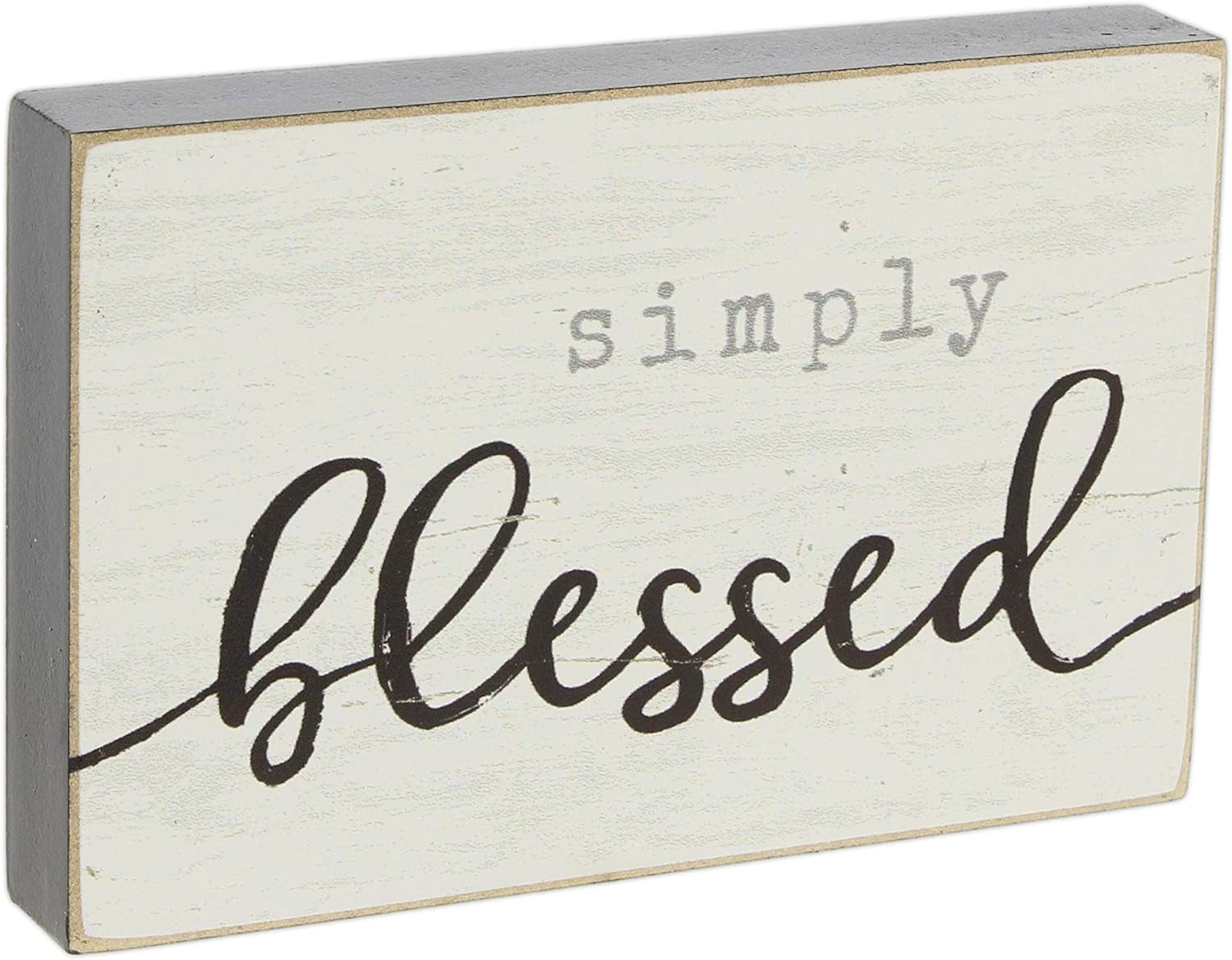 Mini Wood Block Sign (Simply Blessed) Tray Wood Decoration