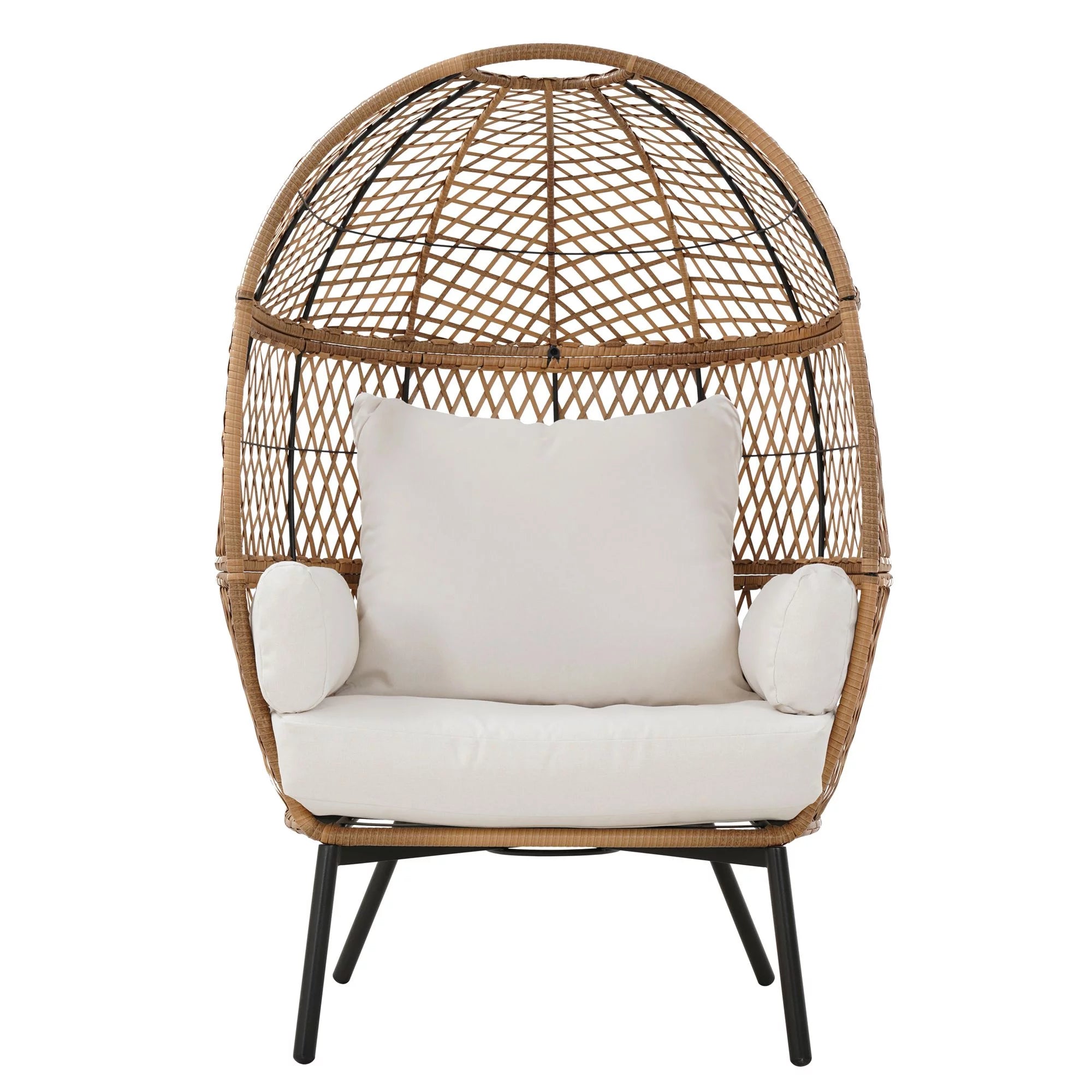 Ventura Boho Stationary Outdoor Wicker Egg Chair. Outdoor Egg Chair for Patio or Terrace.