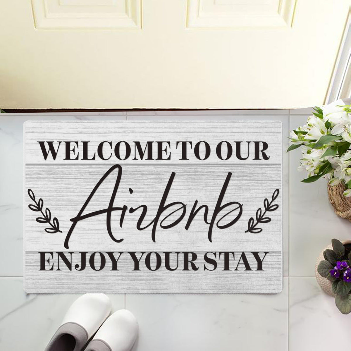 Rubber Door Mat - Welcome Mat with Exclusive Design - Airbnb Host Welcome