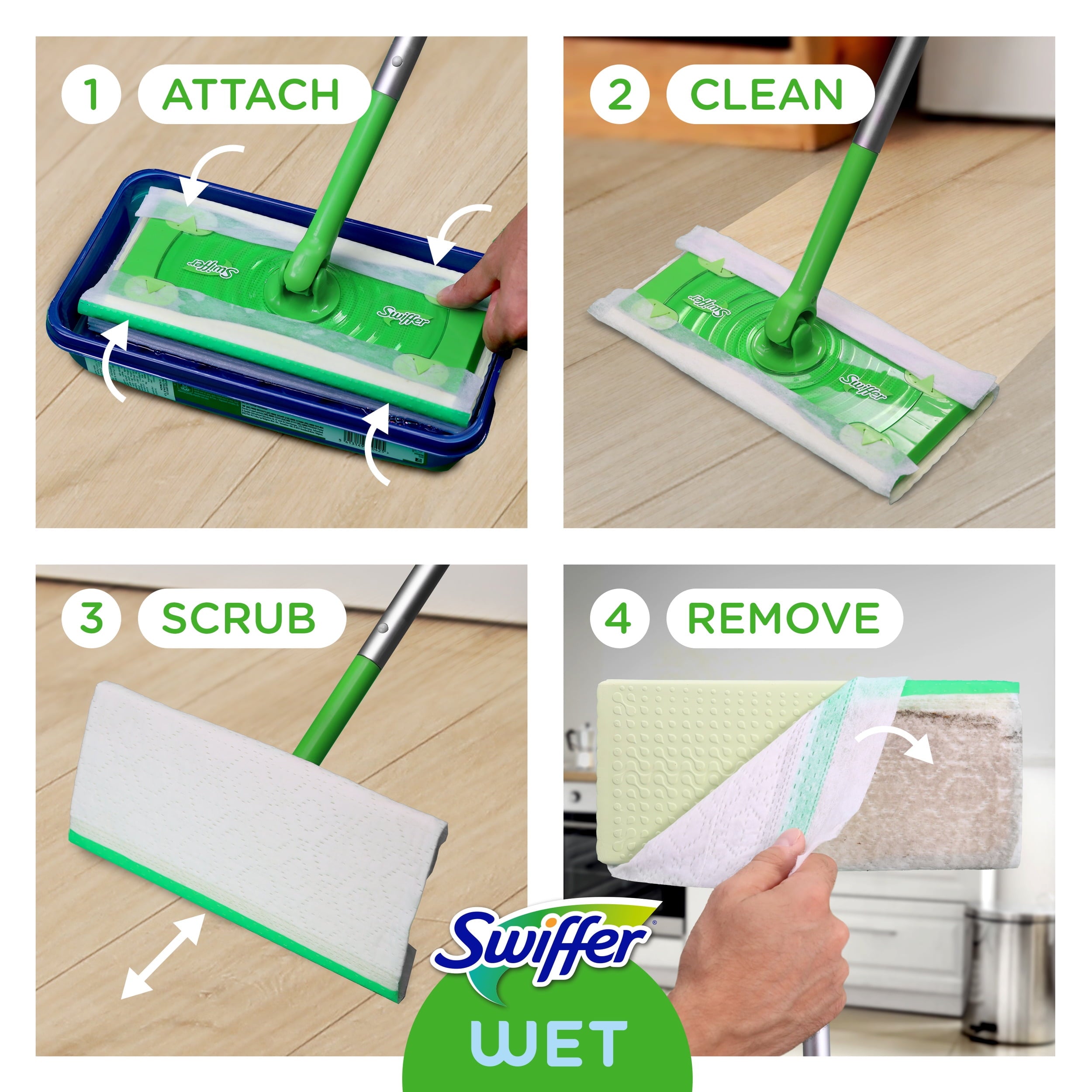 Sweeper 2-In-1, Dry and Wet Multi Surface Floor Cleaner, Sweep and Mop Starter Kit