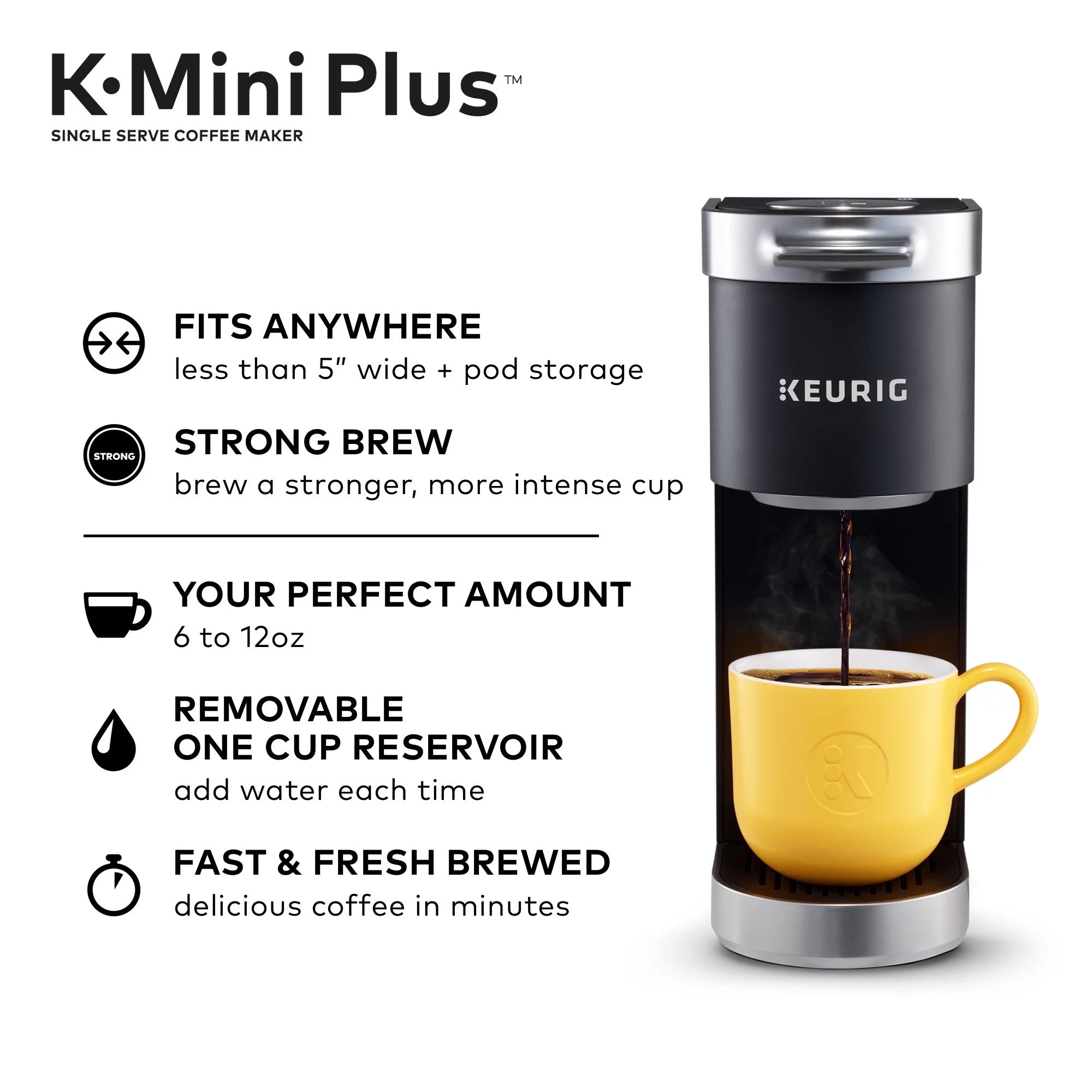 Keurig K-Mini plus Single Serve K-Cup Pod Coffee Maker, Color Selection