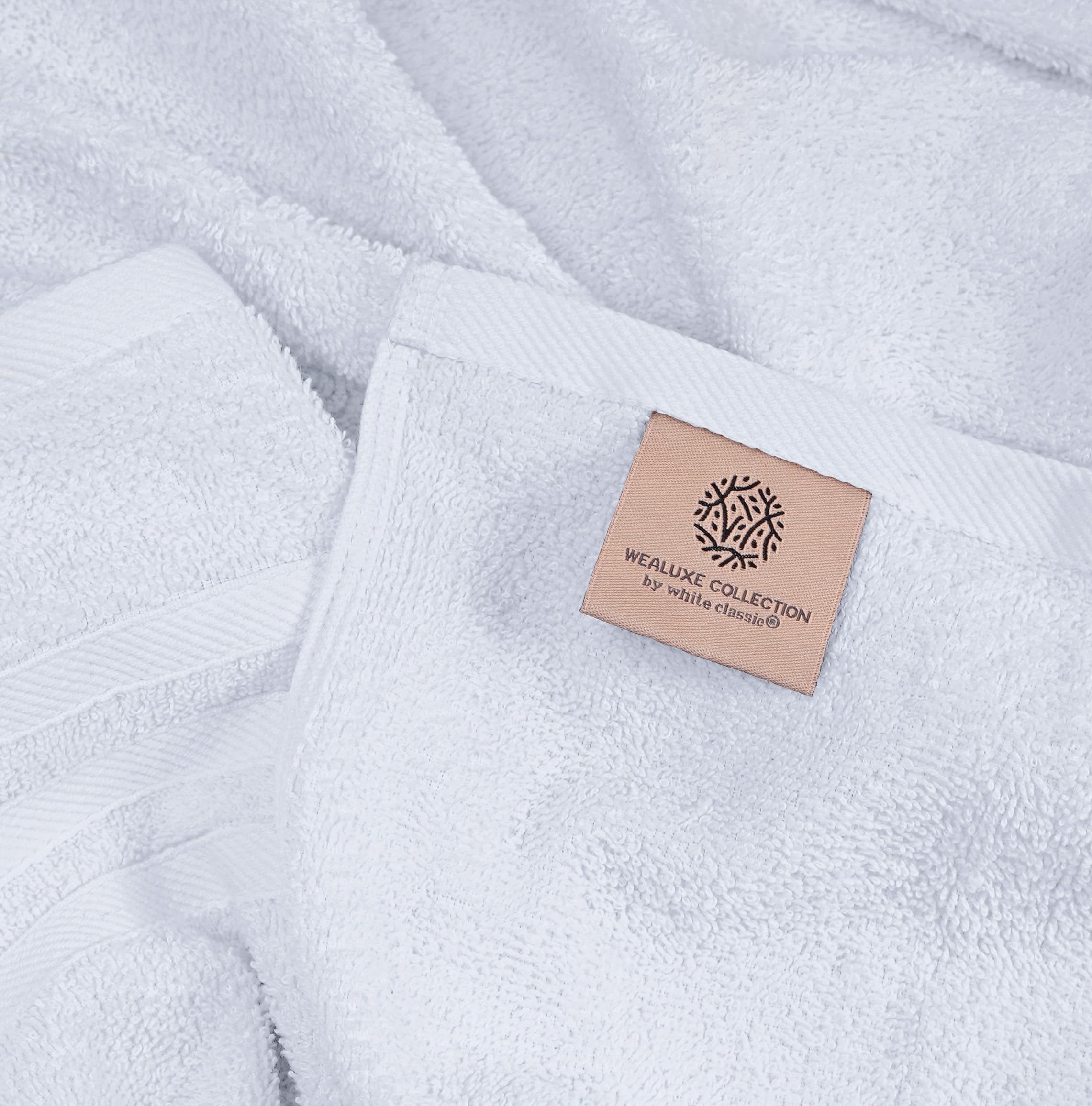 Hotel Hand Towels White Deluxe Collection, 100% Cotton Soft and Lightweight