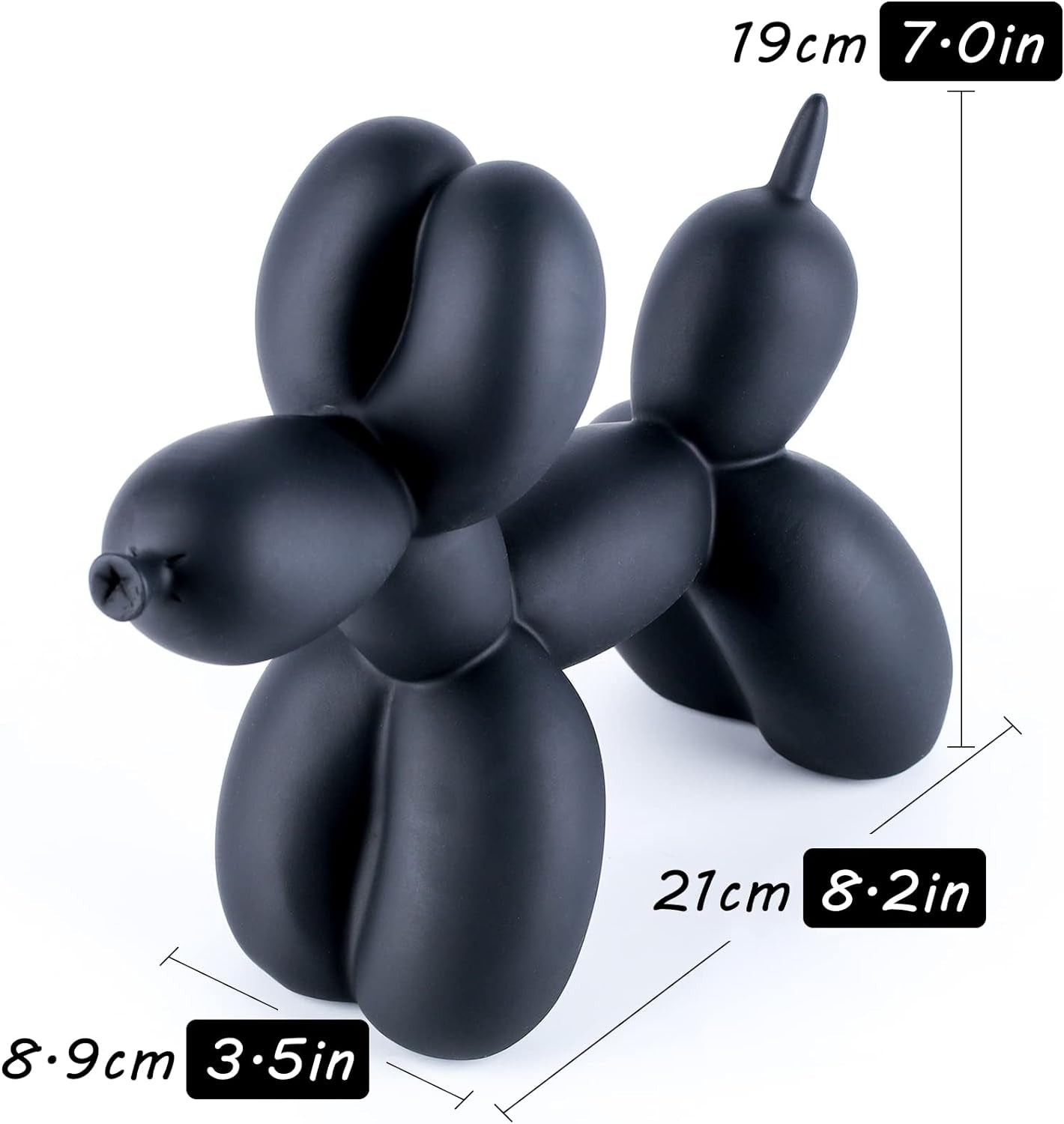 Creative Balloon Dog Sculpture Modern Airbnb Decoration Animal Art Resin Decors (Black)