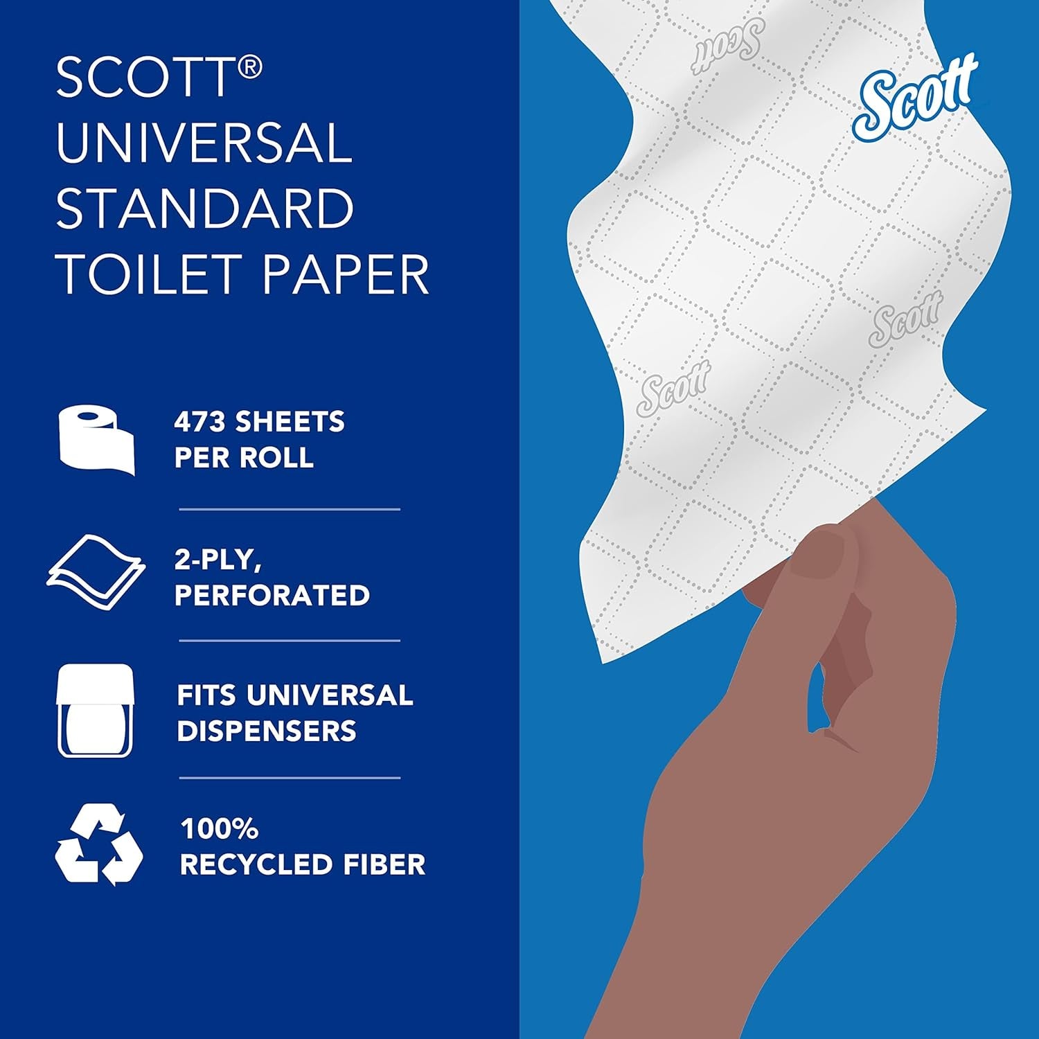 Scott® Professional Toilet Paper 2-Ply, Individually Wrapped Rolls (473 Sheets/Roll, 80 Rolls/Case,)