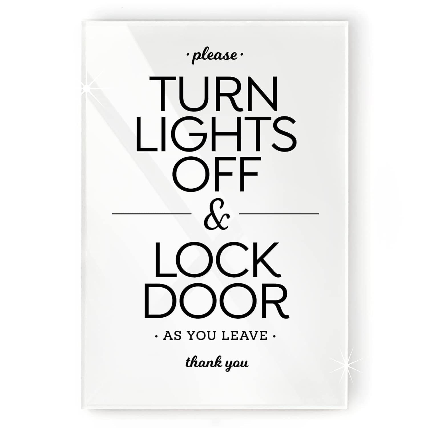 Turn Lights Off and Lock Door Sign | Best Designer Sign | BNB Depot