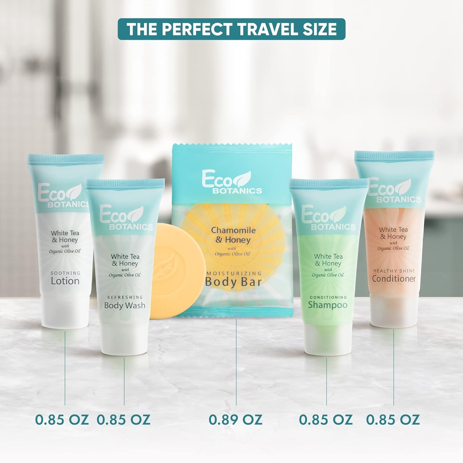 Amenities for Airbnb | 0.85Oz Hotel Shampoo & Conditioner, Body Wash, Body Lotion & 0.89Oz Bar Soap | 150 Pieces