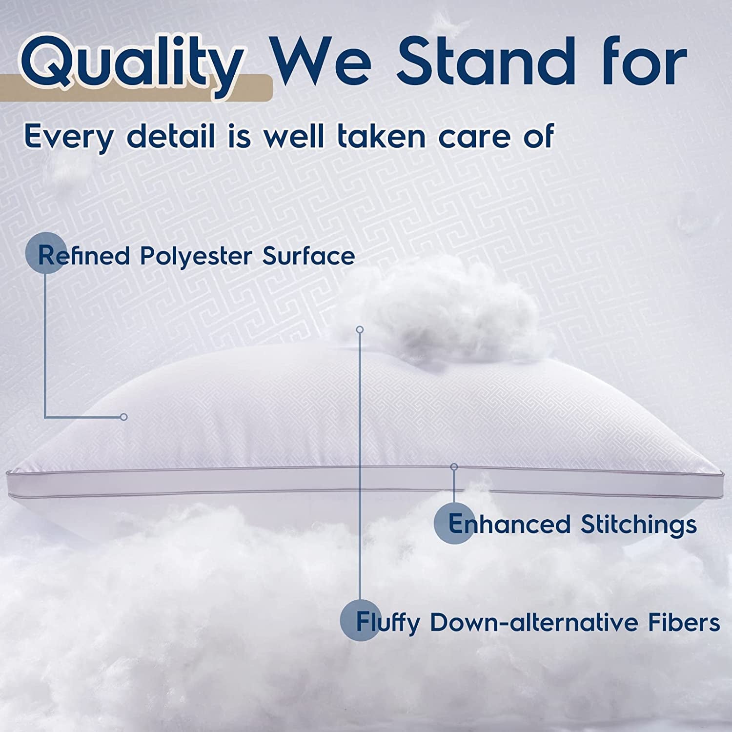 Hotel Pillows Queen Size Set of 2, Bed Pillows for Sleeping, Hotel Quality Pillow