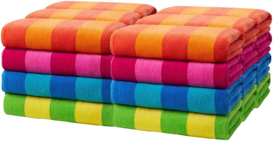 Velour Towels - Large Cotton Towels - Soft & Absorbent -  30” X 60” - 4 Pack