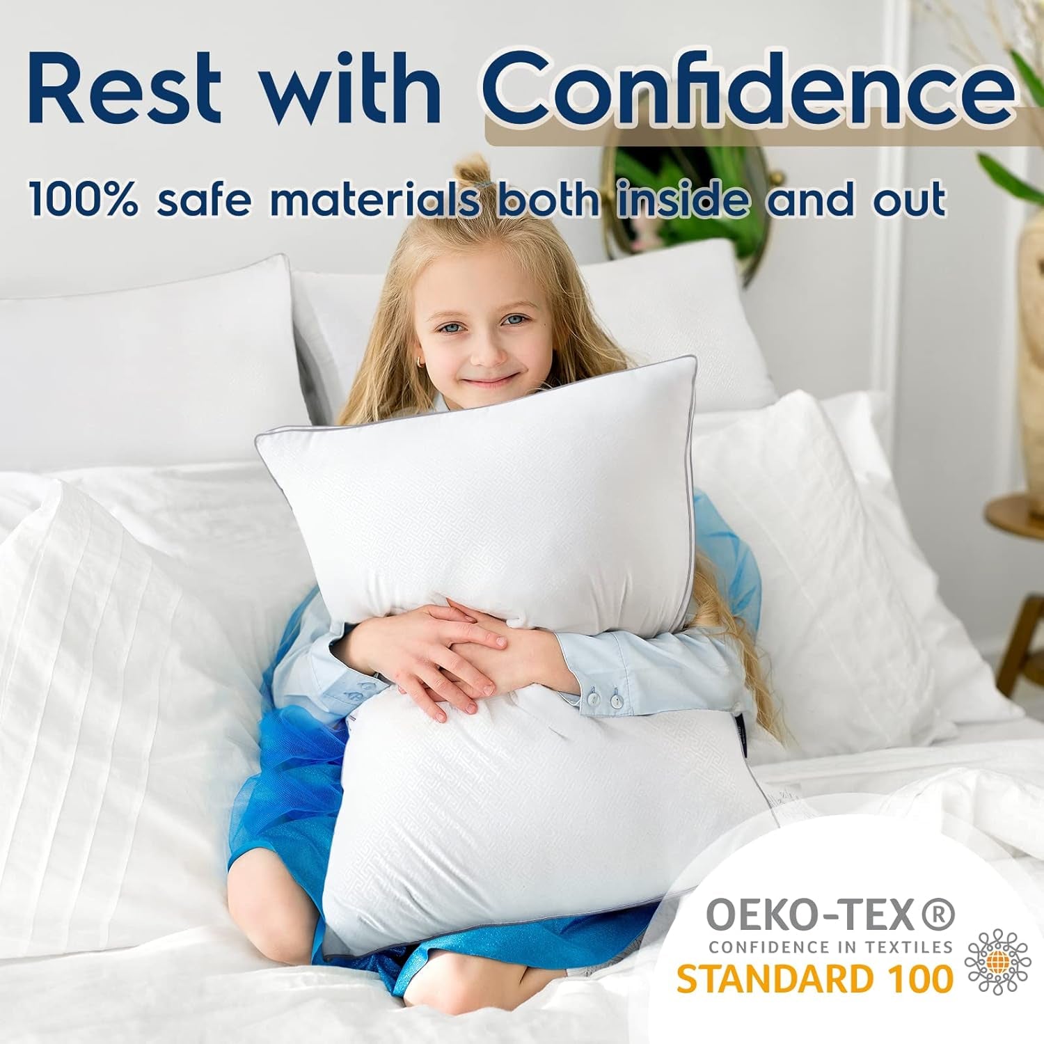 Hotel Pillows Queen Size Set of 2, Bed Pillows for Sleeping, Hotel Quality Pillow