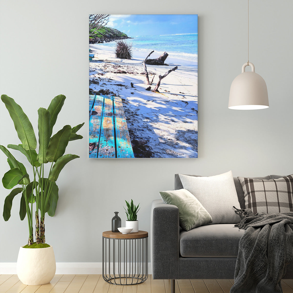 Portrait Canvas Prints - with Hooks - Beach Canvas Portrait with hooks digital Print