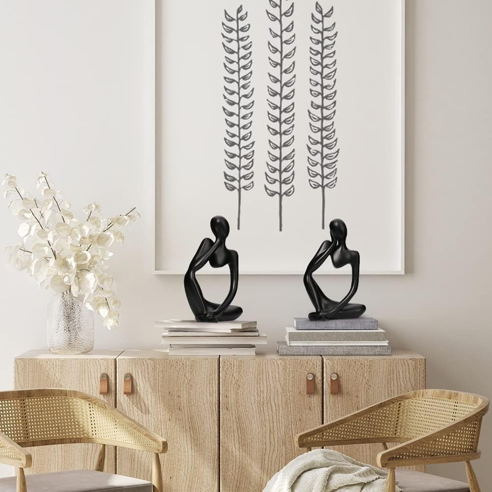 Decoration Sculptures Figurines for Airbnb Decor Modern Decoration For Shelf Desktop(Black Left)