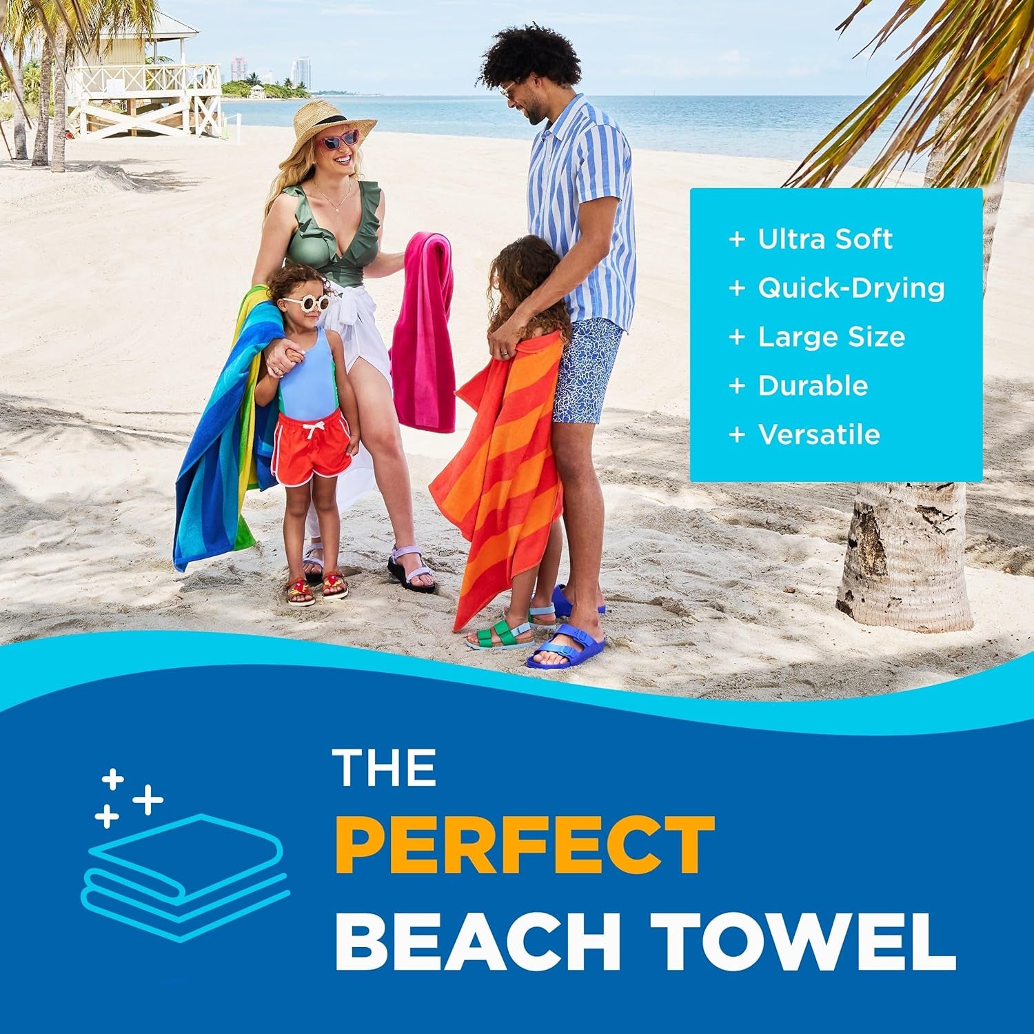 Velour Towels - Large Cotton Towels - Soft & Absorbent -  30” X 60” - 4 Pack