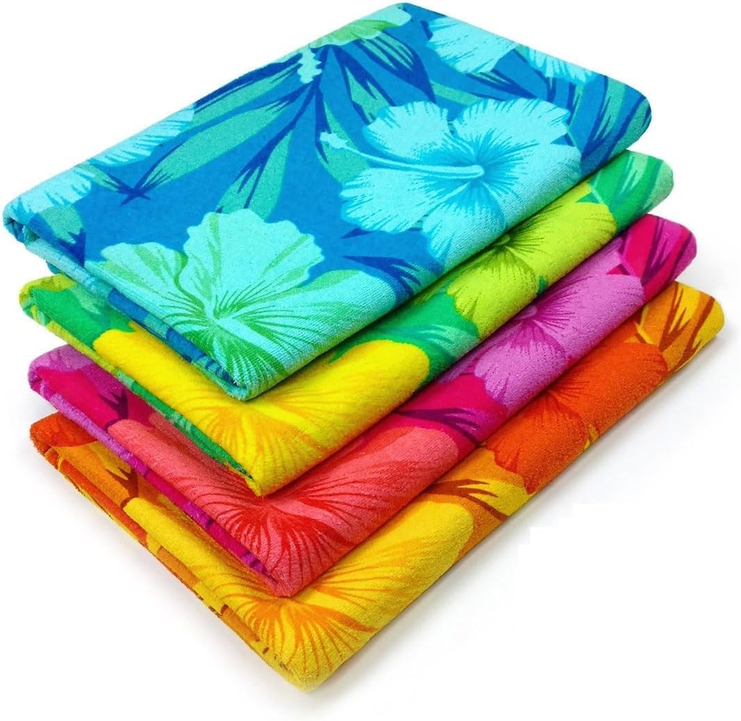 100% Cotton | 30" X 60" | Colorful Soft & Absorbent Pool Towels