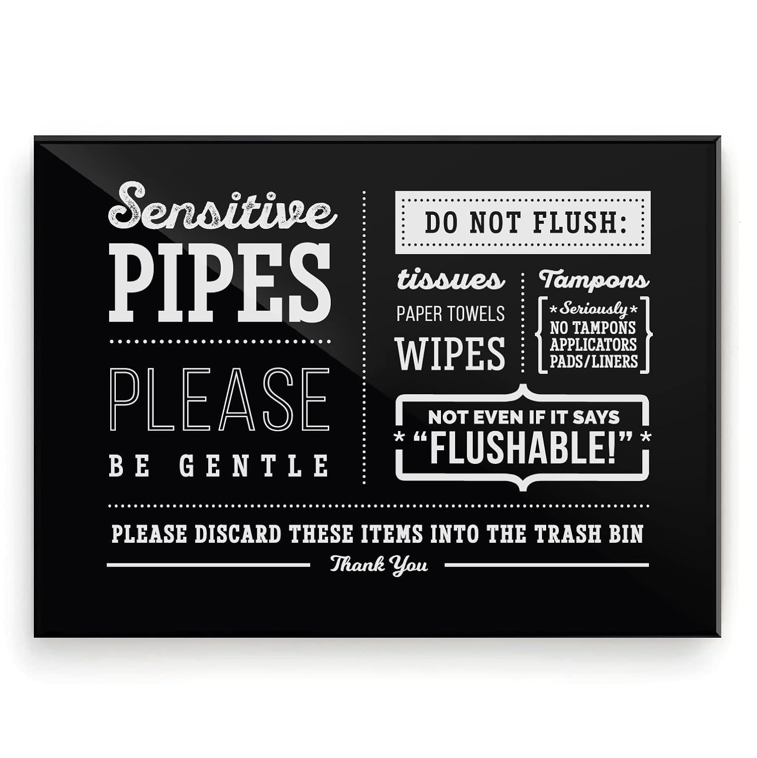 Sensitive Pipes Designer Bathroom Sign | Bathroom Sign | BNB Depot