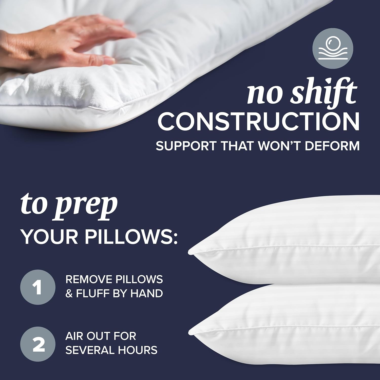 Bed Pillows Queen Size Set of 2 - down Alternative Bedding Gel Cooling Pillow