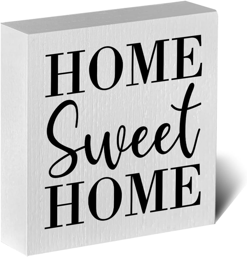 Home Sweet Home Artwork Wood Box Sign Rustic Wood Block Plaque 5 X 5