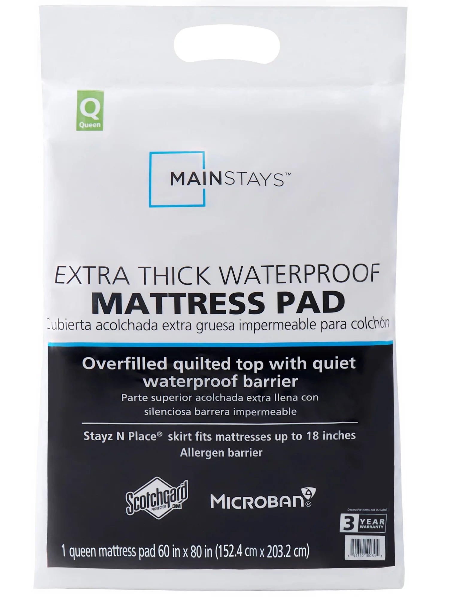 Extra Thick Waterproof Mattress Pad, Queen 60 in X 80 In