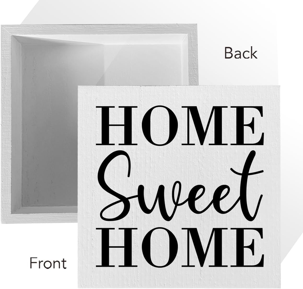 Home Sweet Home Artwork Wood Box Sign Rustic Wood Block Plaque 5 X 5