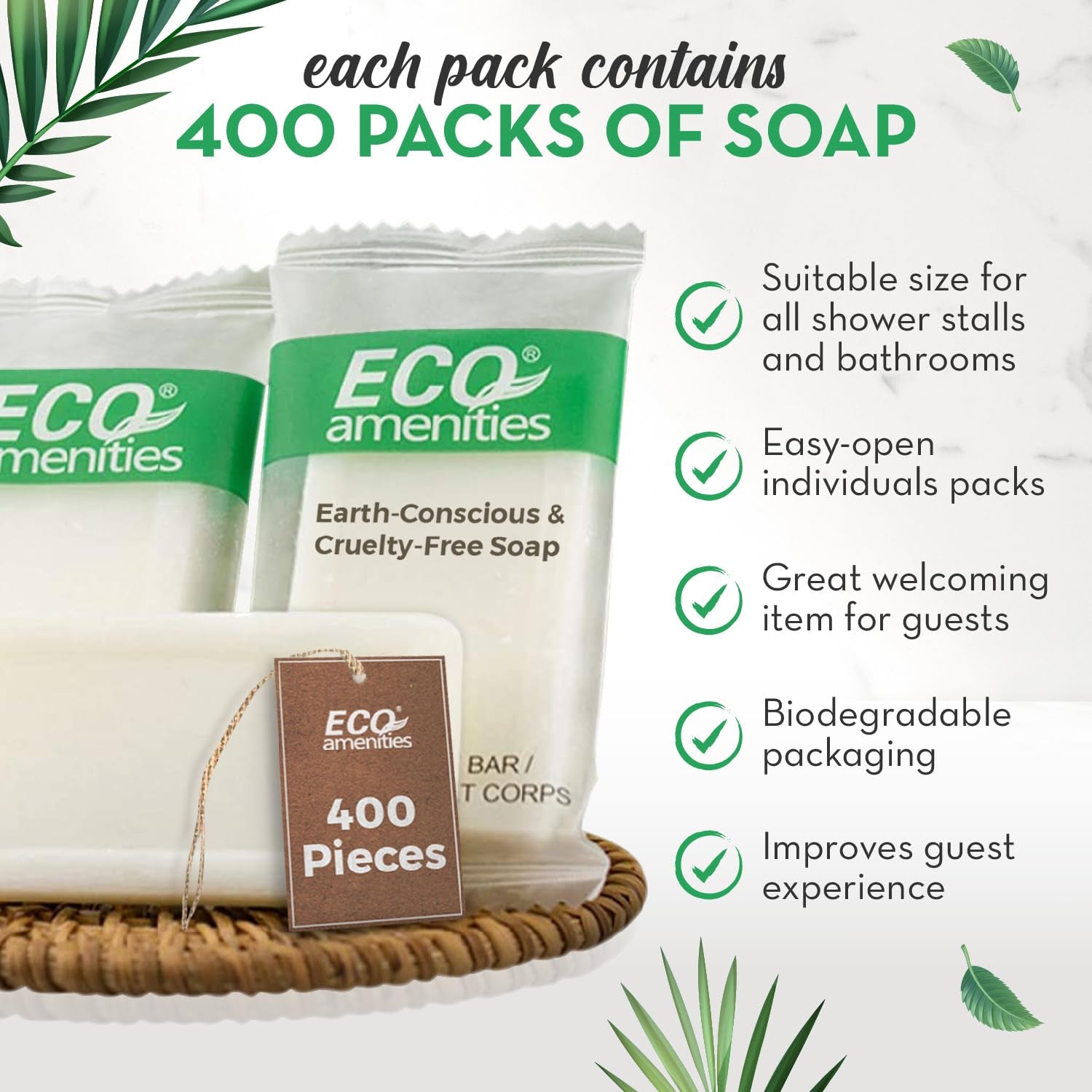 Travel Size Bar Soap - 400 PACK, 0.5 Oz Mini Soap Bars, Hotel Style Soap Bars