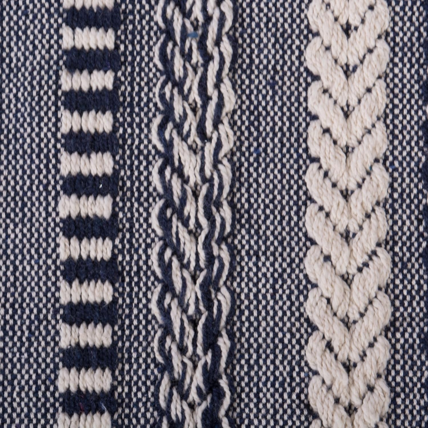 Braided Striped Decorative Throw Blanket, 50X60, Navy and Other Colors  Available