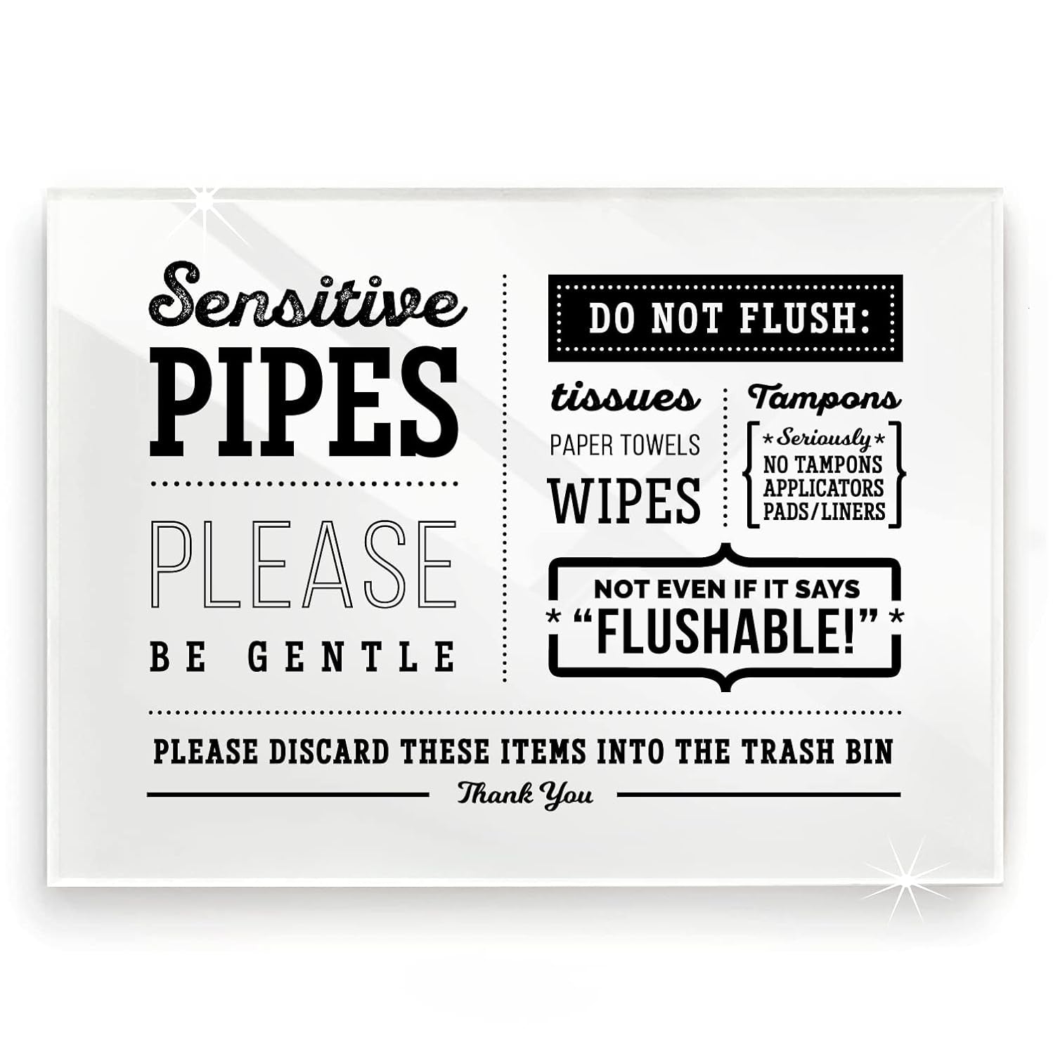 Sensitive Pipes Designer Bathroom Sign | Bathroom Sign | BNB Depot