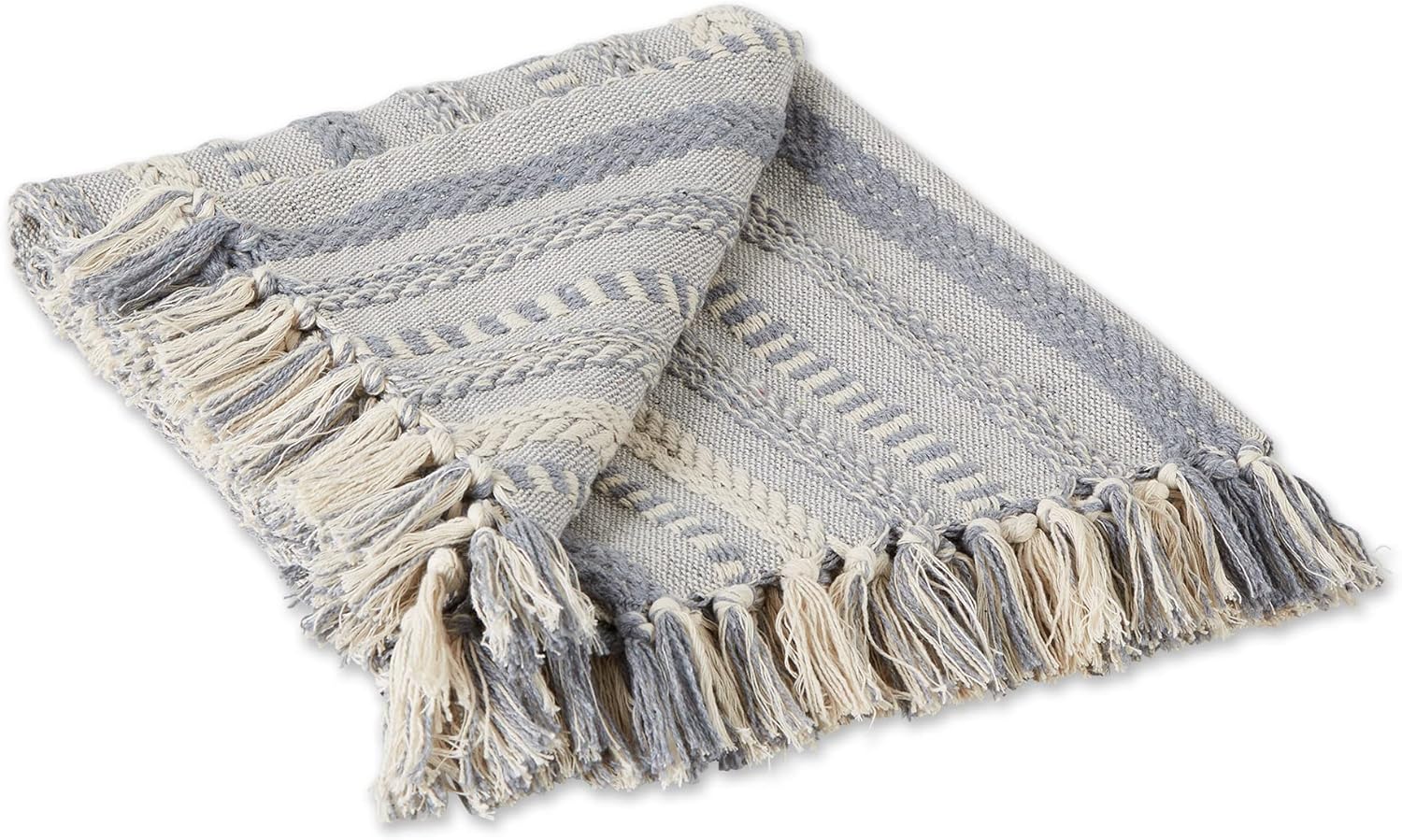 Braided Striped Decorative Throw Blanket, 50X60, Navy and Other Colors  Available