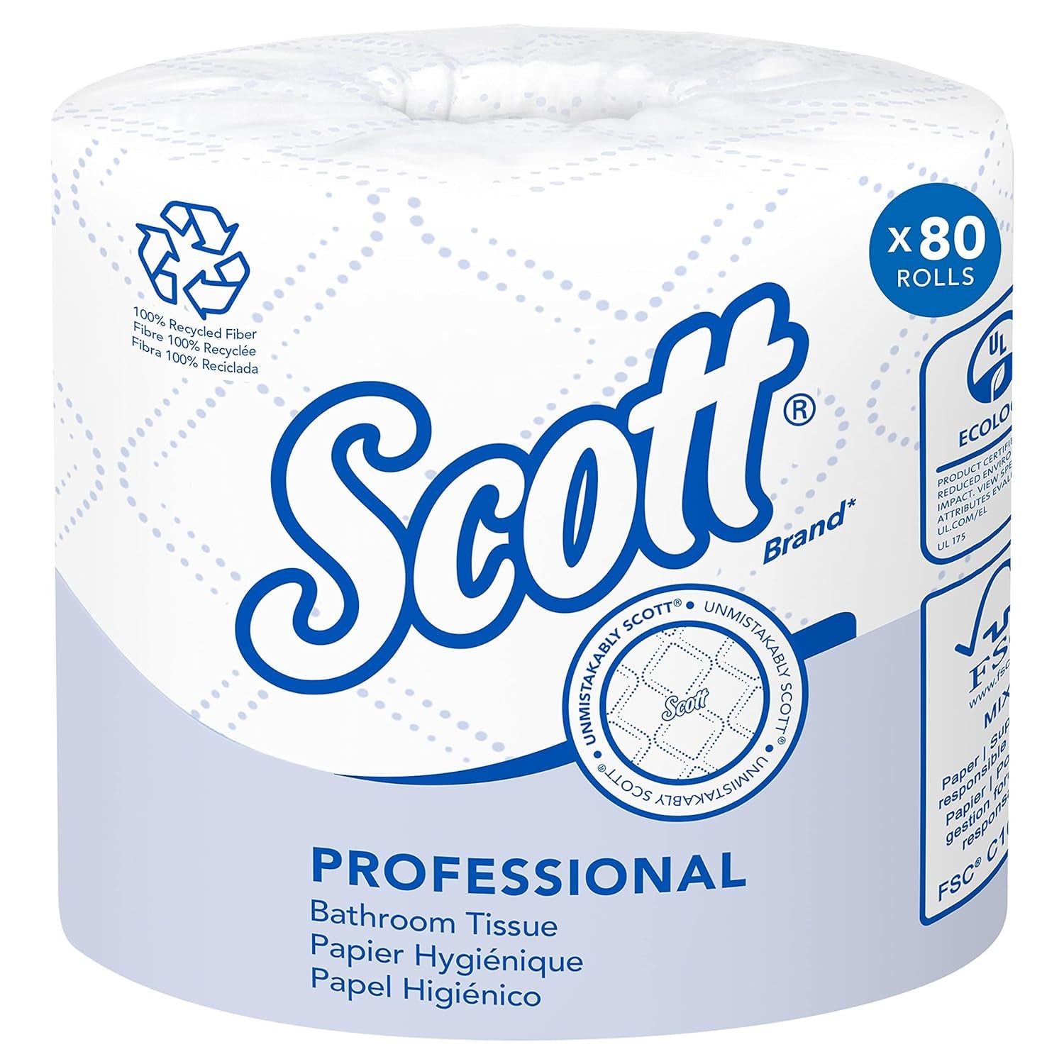 Scott® Professional Toilet Paper 2-Ply, Individually Wrapped Rolls (473 Sheets/Roll, 80 Rolls/Case,)