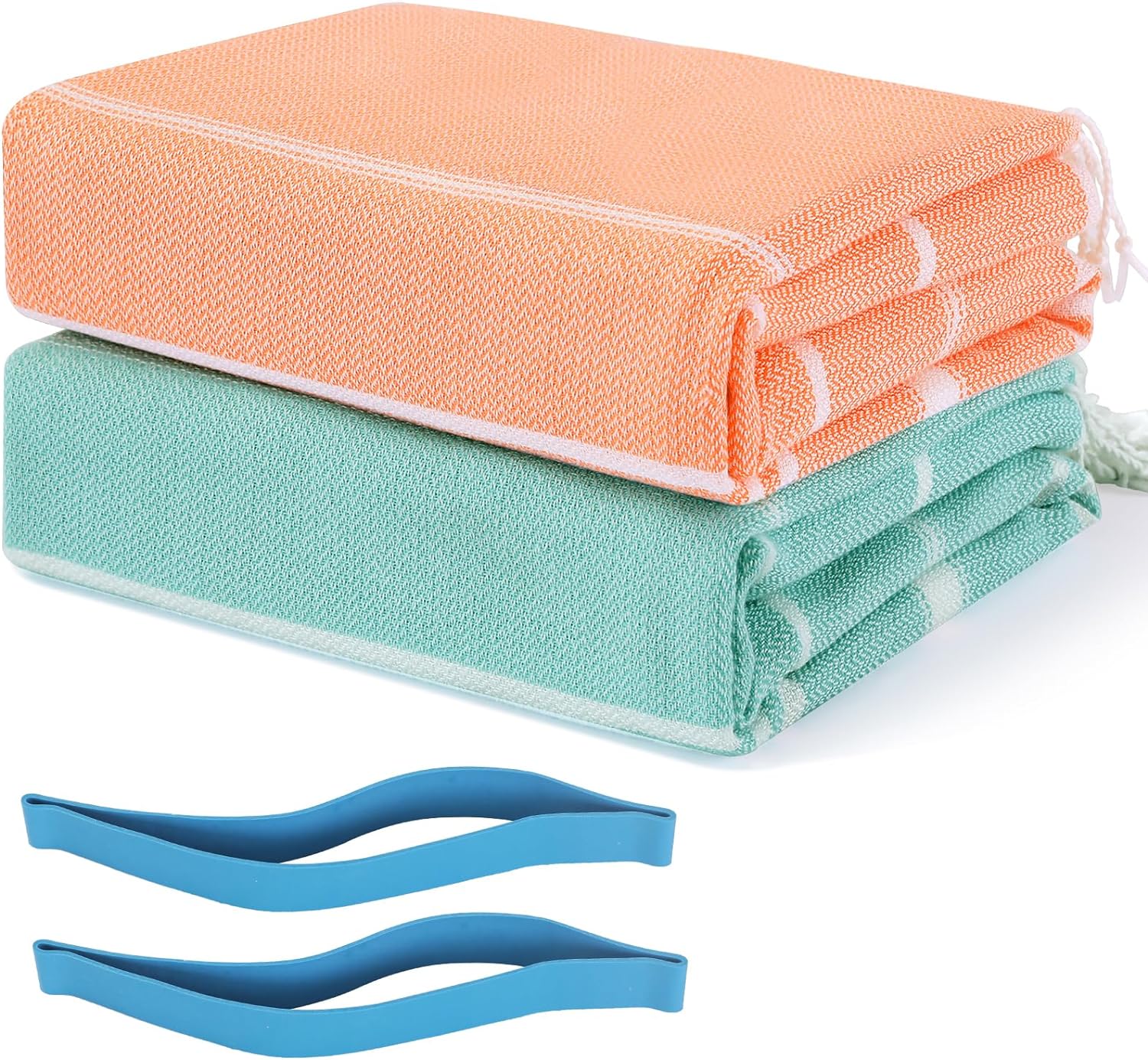 Turkish Thin Beach Pool Towel with Elastic Band Oversized Sand Free Quick Dry