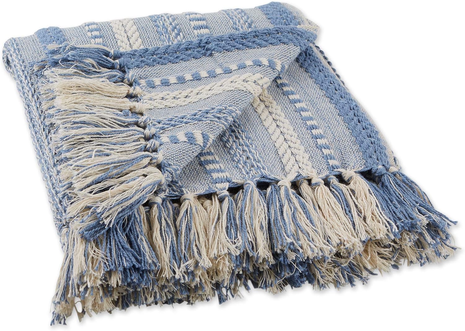 Braided Striped Decorative Throw Blanket, 50X60, Navy and Other Colors  Available