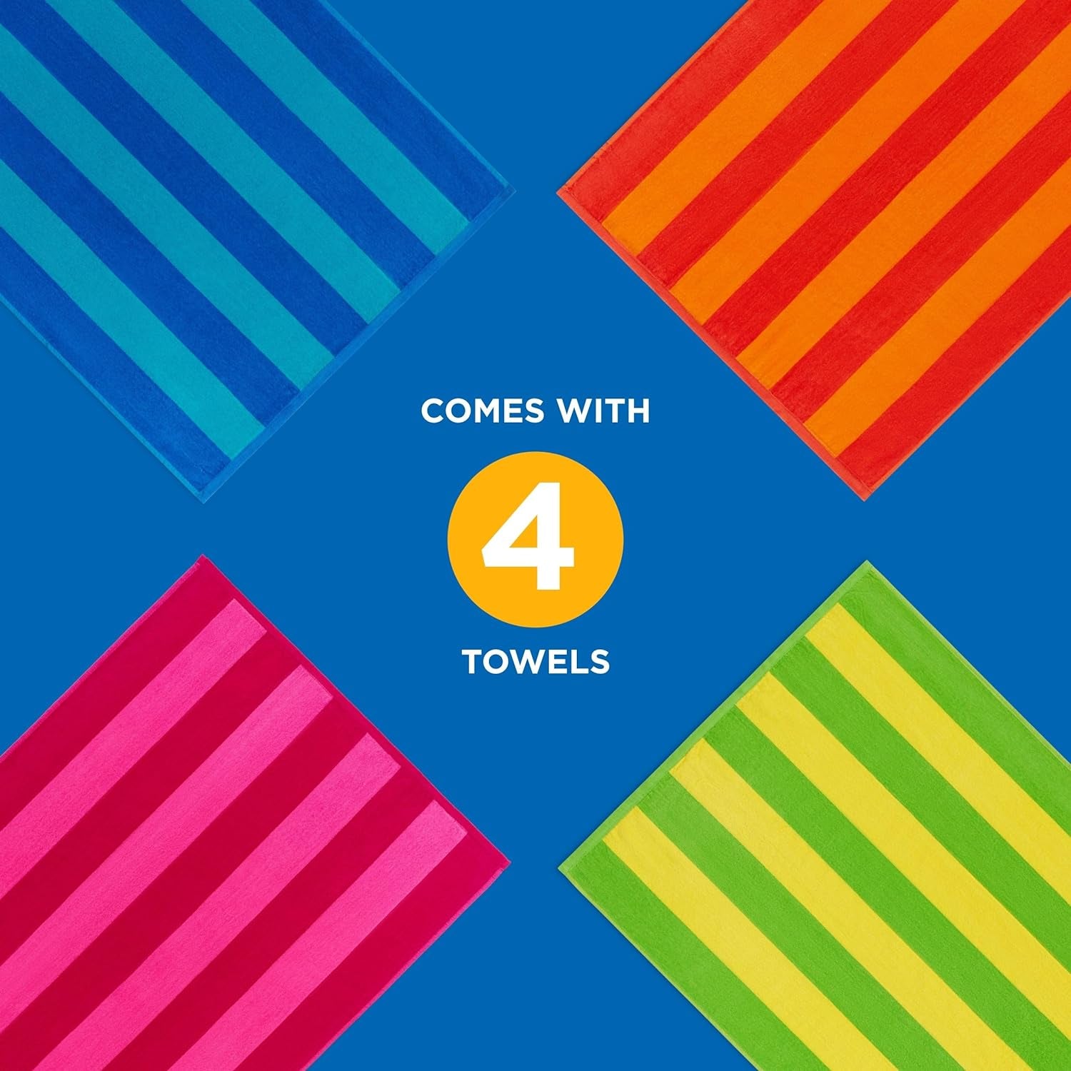 Velour Towels - Large Cotton Towels - Soft & Absorbent -  30” X 60” - 4 Pack