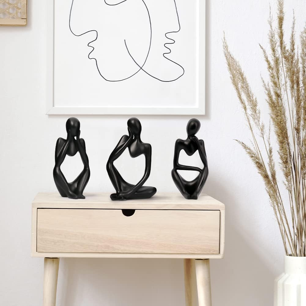 Decoration Sculptures Figurines for Airbnb Decor Modern Decoration For Shelf Desktop(Black Left)