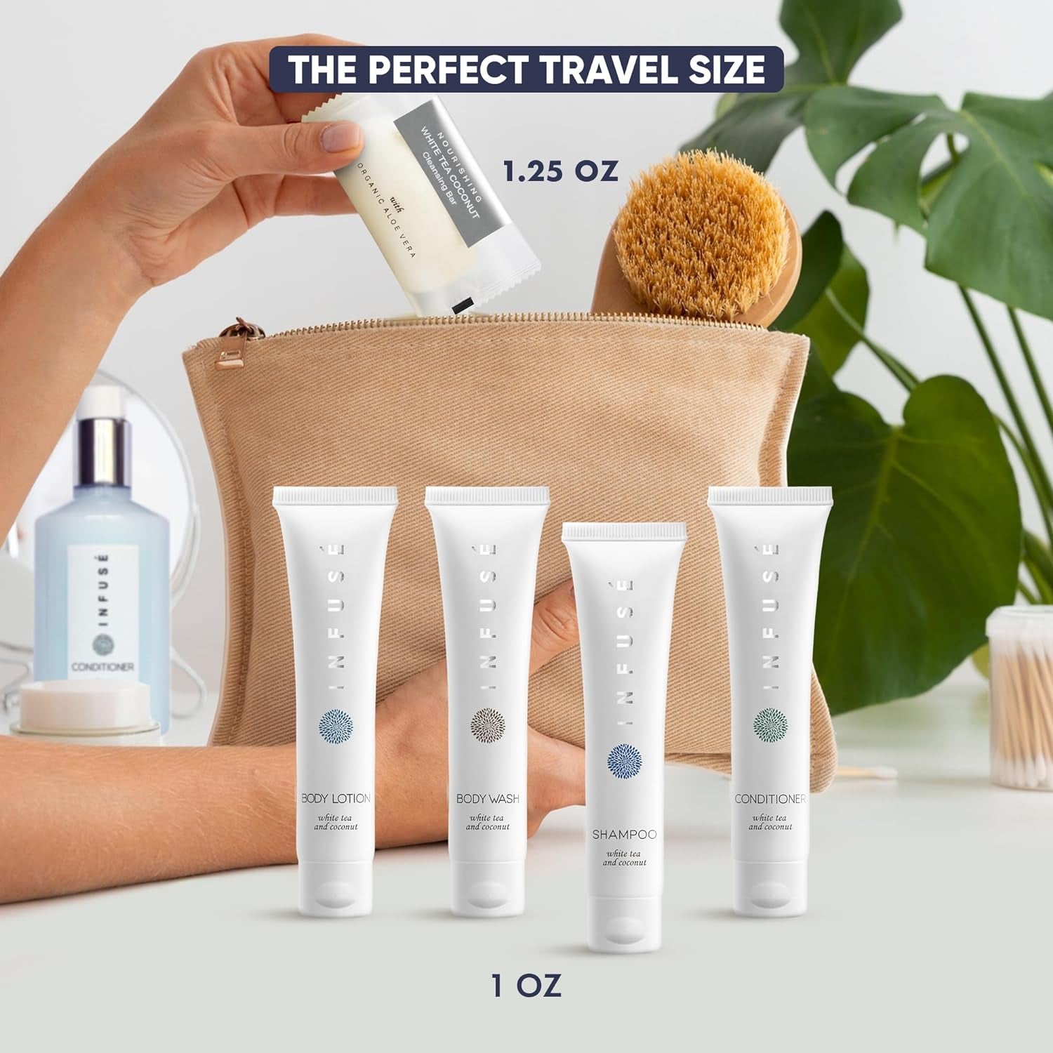 Hotel Toiletries|1Oz Shampoo & Conditioner, Body Wash, Lotion & 1.25Oz Bar - 300 Pieces