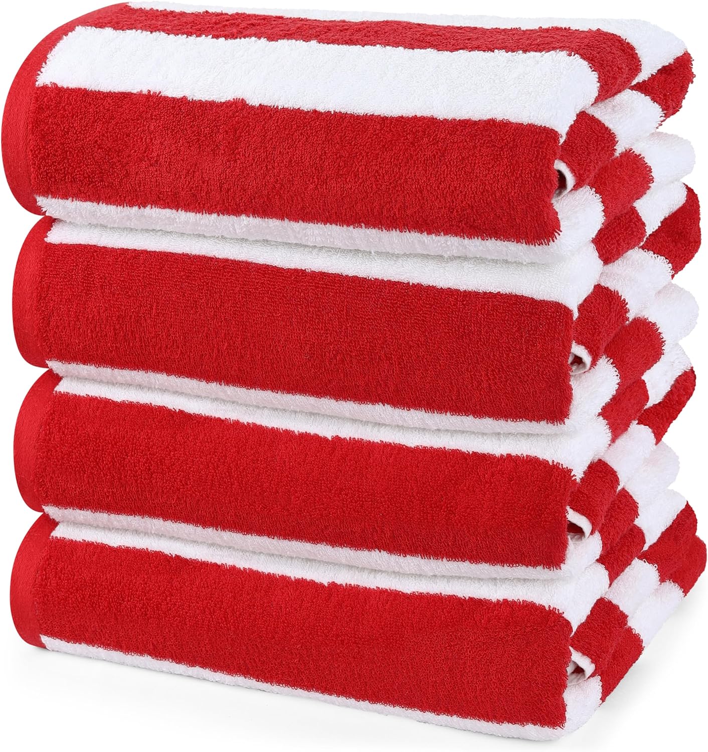 4 Pack Cabana Stripe Beach Towel, (30X60 Inches) Oversized 