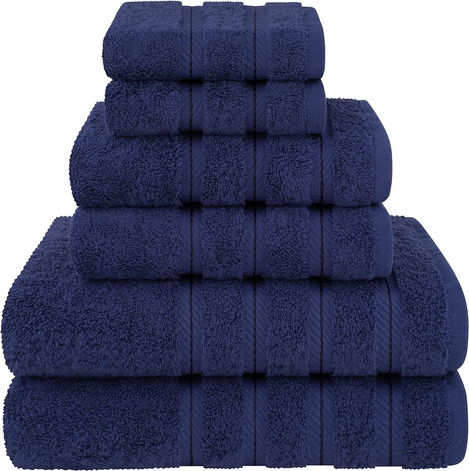 6 Piece Towel Set, 2 Towels 2 Hand Towels 2 Washcloths, 100% Cotton