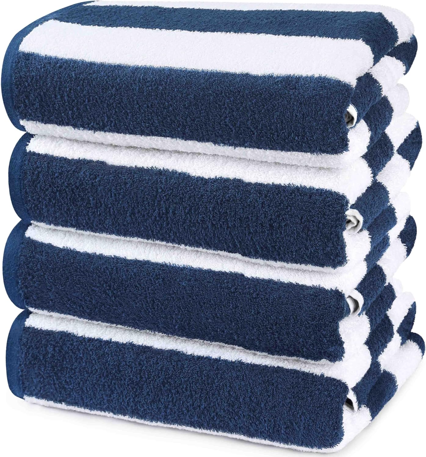 4 Pack Cabana Stripe Beach Towel, (30X60 Inches) Oversized 