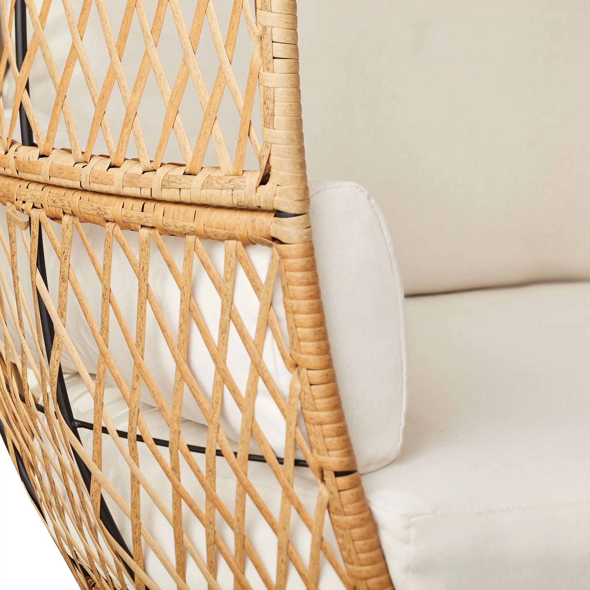 Ventura Boho Stationary Outdoor Wicker Egg Chair. Outdoor Egg Chair for Patio or Terrace.