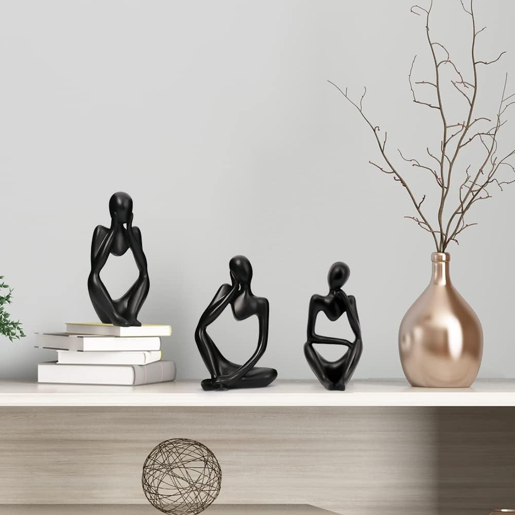 Decoration Sculptures Figurines for Airbnb Decor Modern Decoration For Shelf Desktop(Black Left)