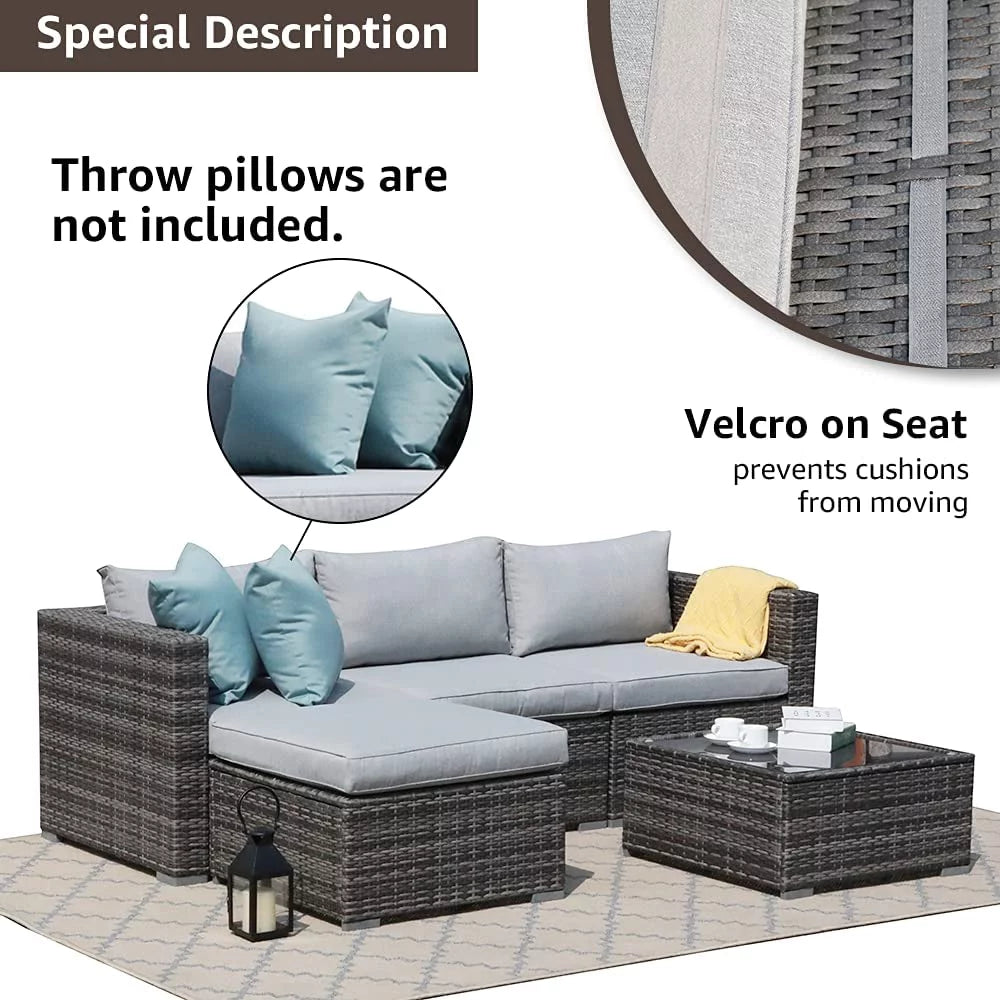 Light Grey Patio Furniture Set | Outdoor Conversation Set | BNB Depot