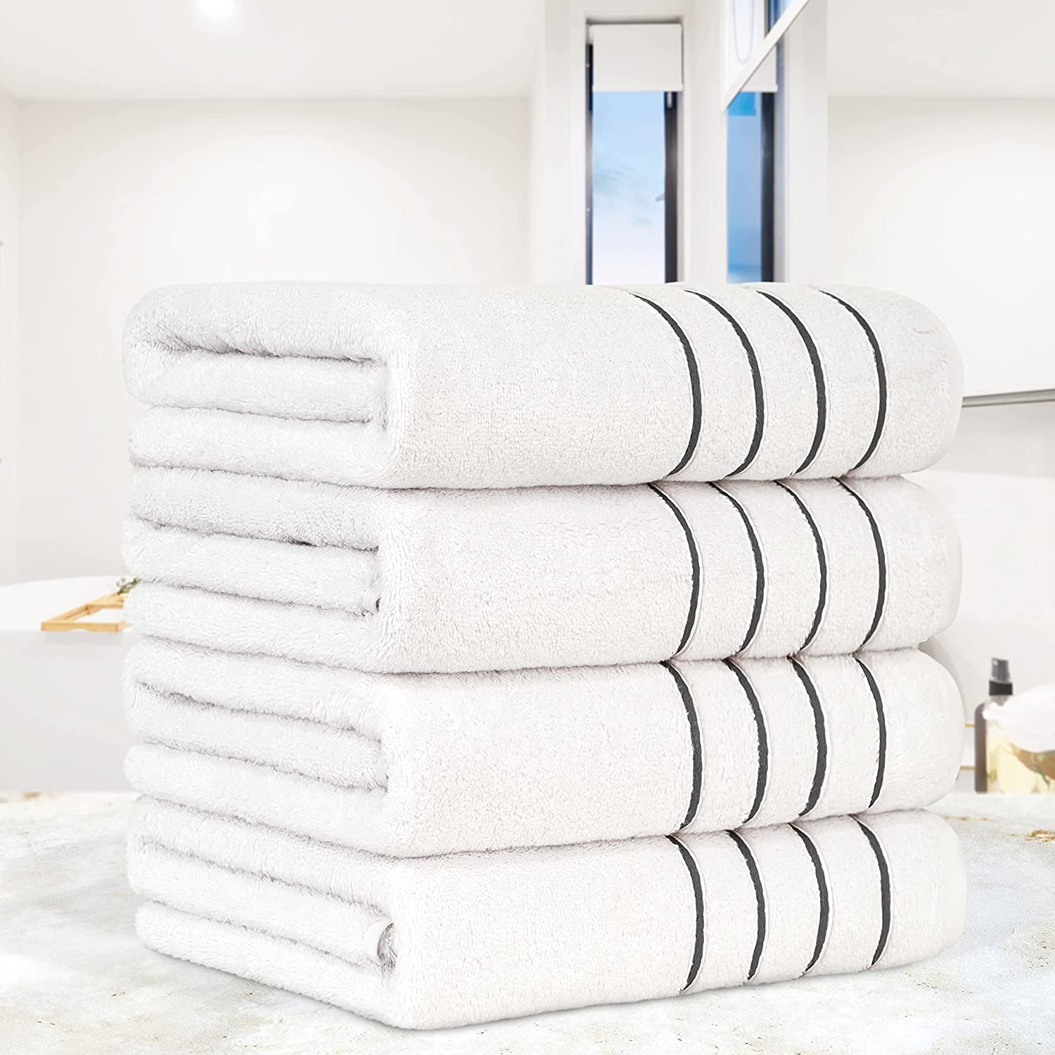 White Bath Towel Set | Turkish Cotton Bath Towels | BNB Depot