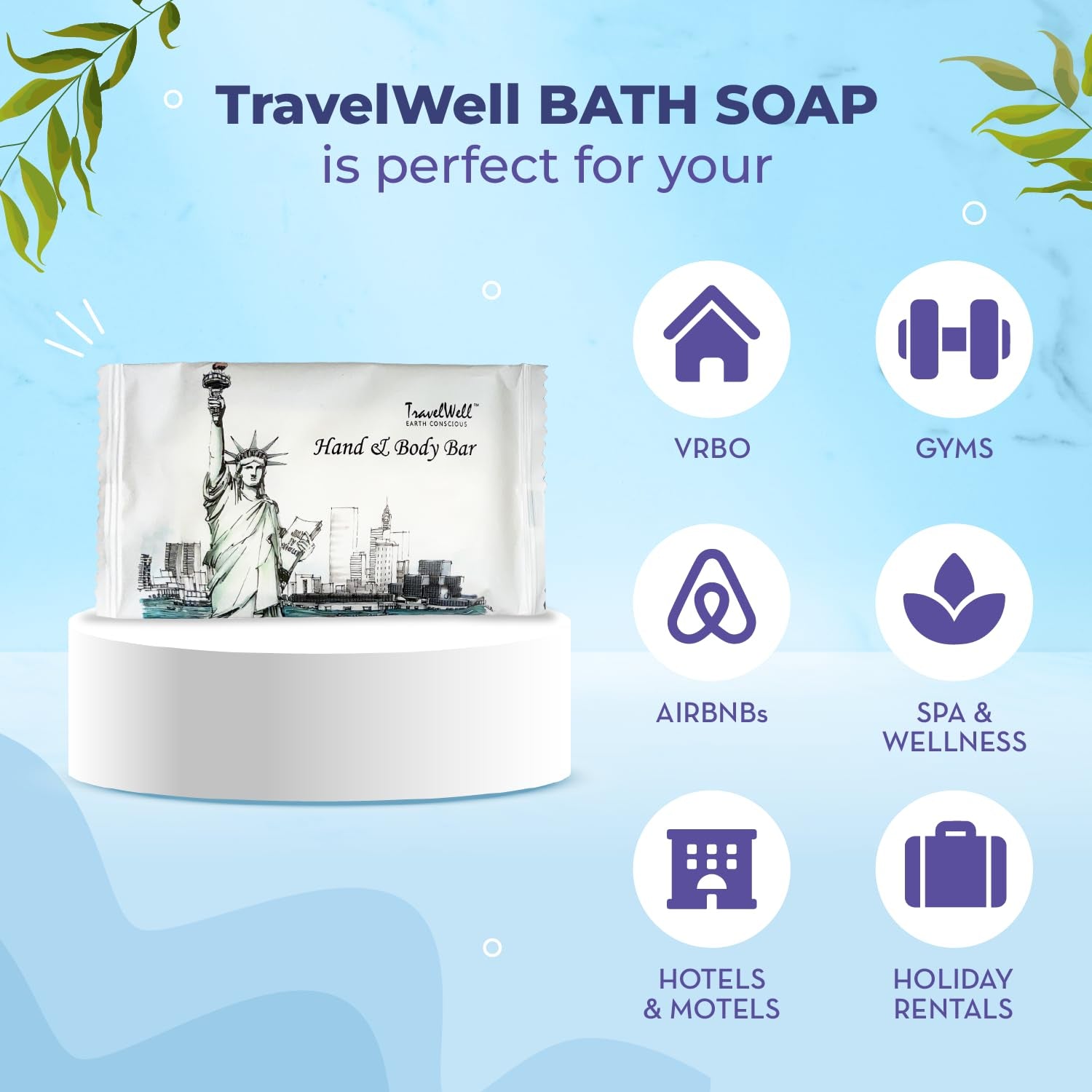 Rectangular Travel Size Soap Bars | Wrapped Hotel Soap | BNB Depot