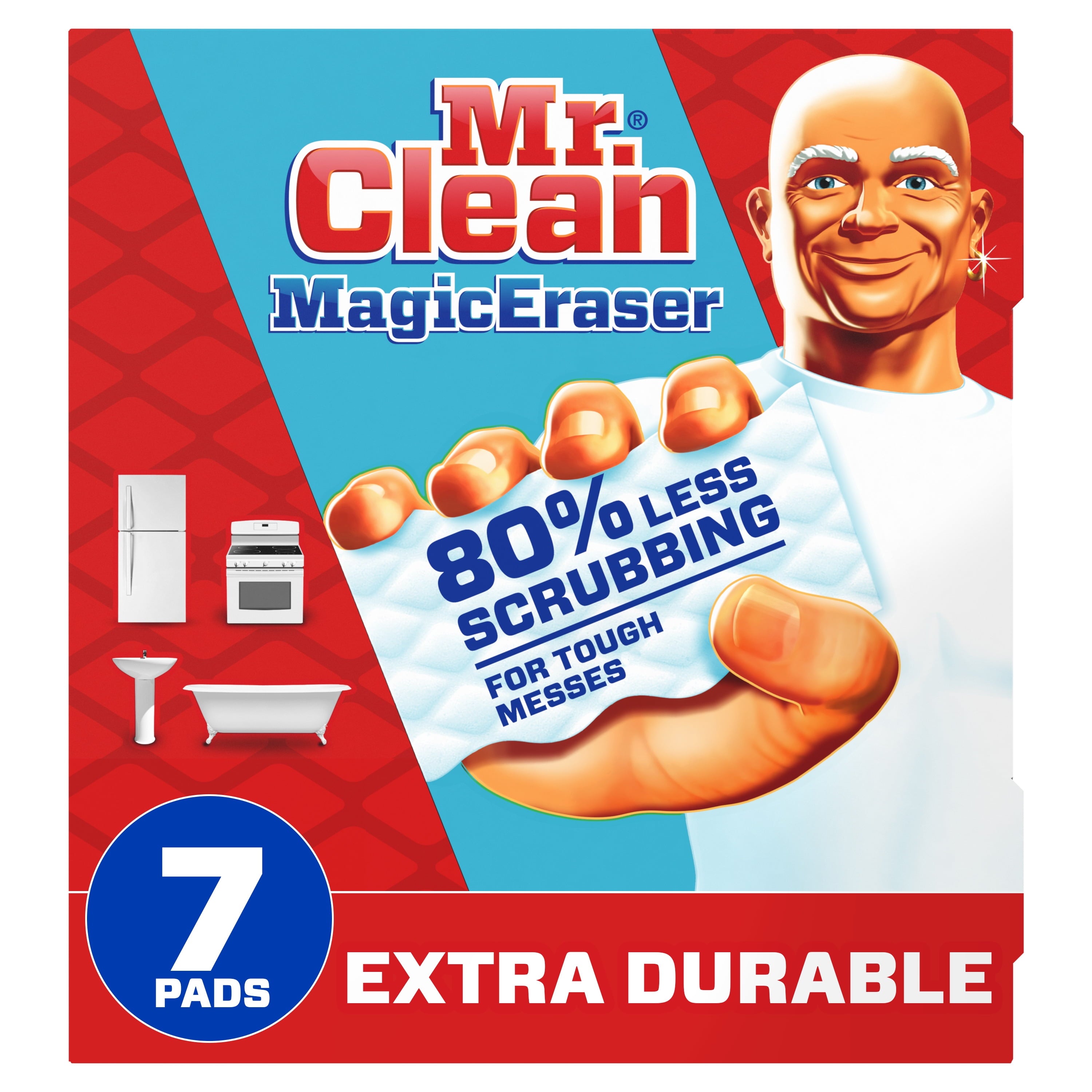 Magic Eraser Extra Durable All-Purpose Cleaning Pads with Durafoam, 7 Ct