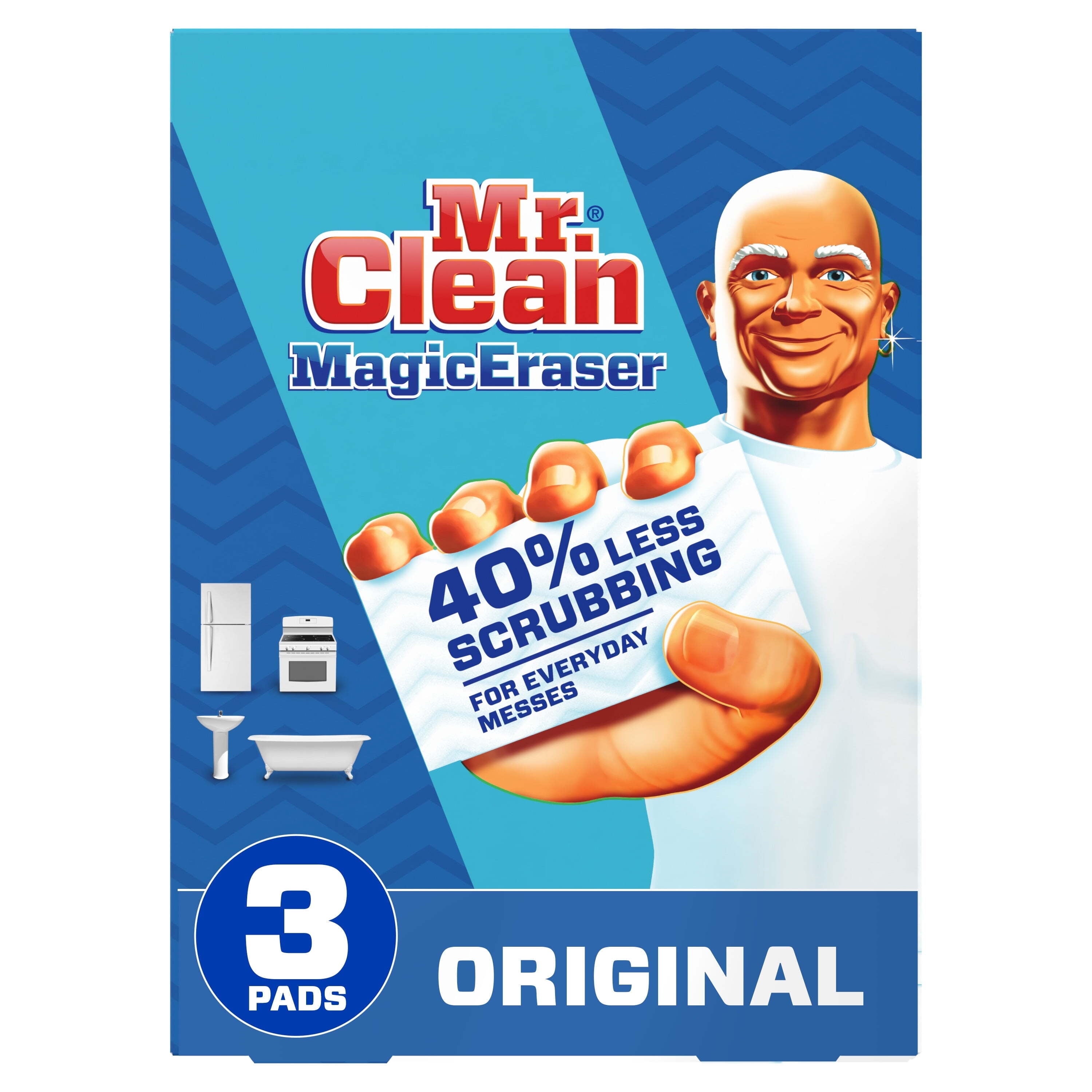 Original Magic Eraser All-Purpose Foam Cleaning Pads with Durafoam, 3 Ct