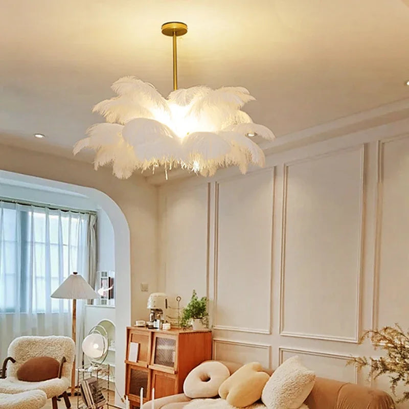 Elevate Your Space with Modern Ostrich Feather Pendant Lights