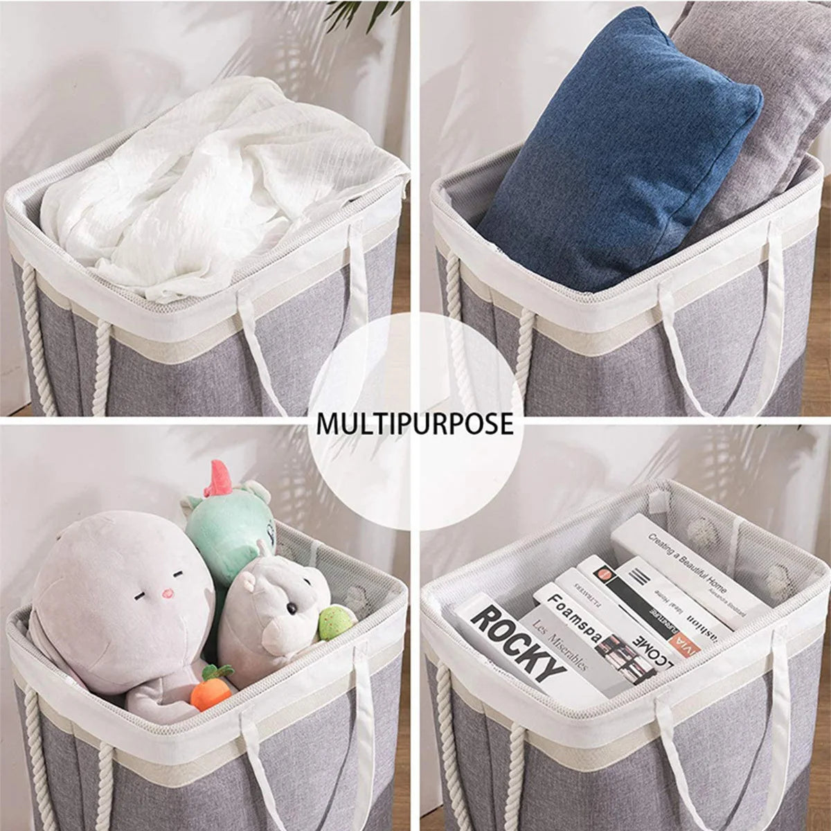 Large Capacity Foldable Laundry Hamper - Stylish and Practical Storage Solution