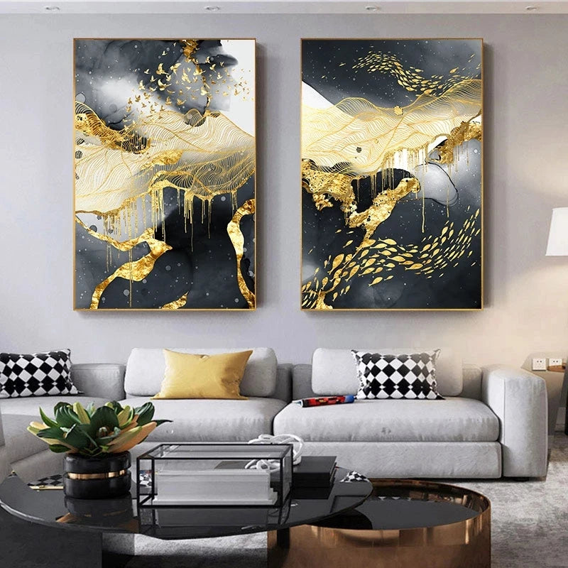 Elevate Your Space with Abstract Marble Canvas Art