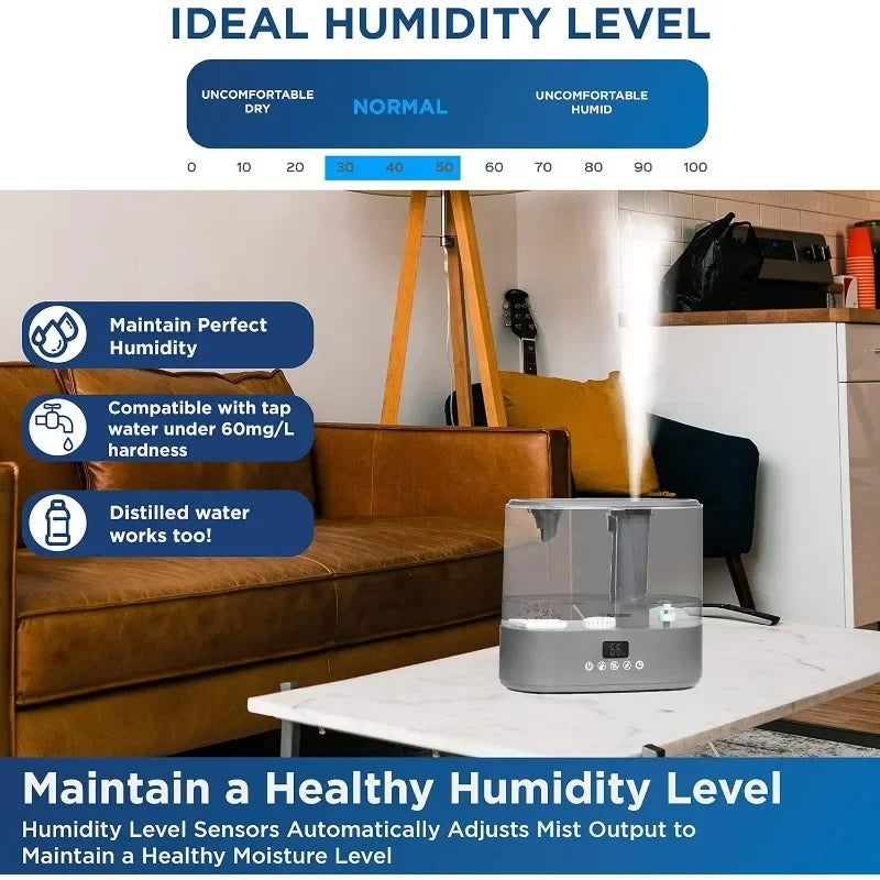 Smart Humidifier and Air Purifier Combo for Bedrooms with Essential Oil Compatibility