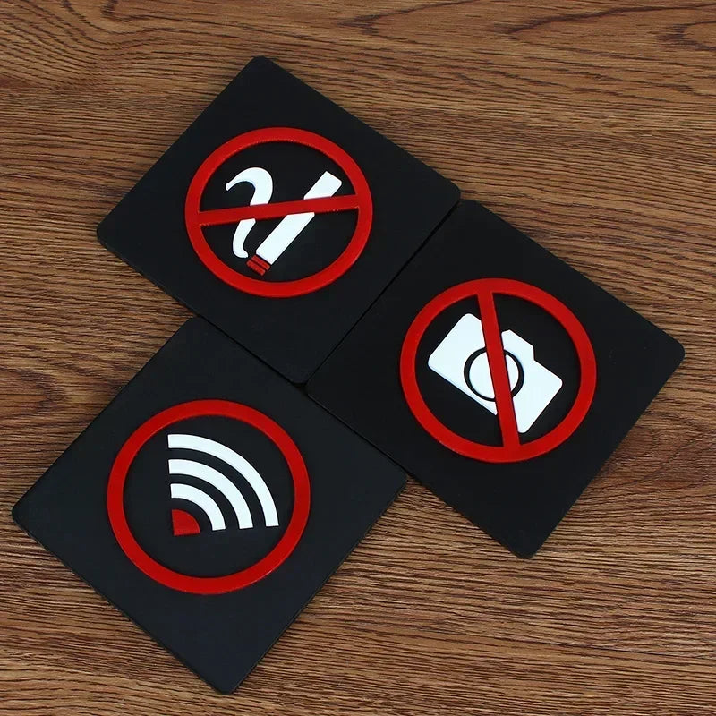 Modern Acrylic Warning Sign: WIFI, No Smoking, No Trespassing - Versatile Signage for Public Spaces