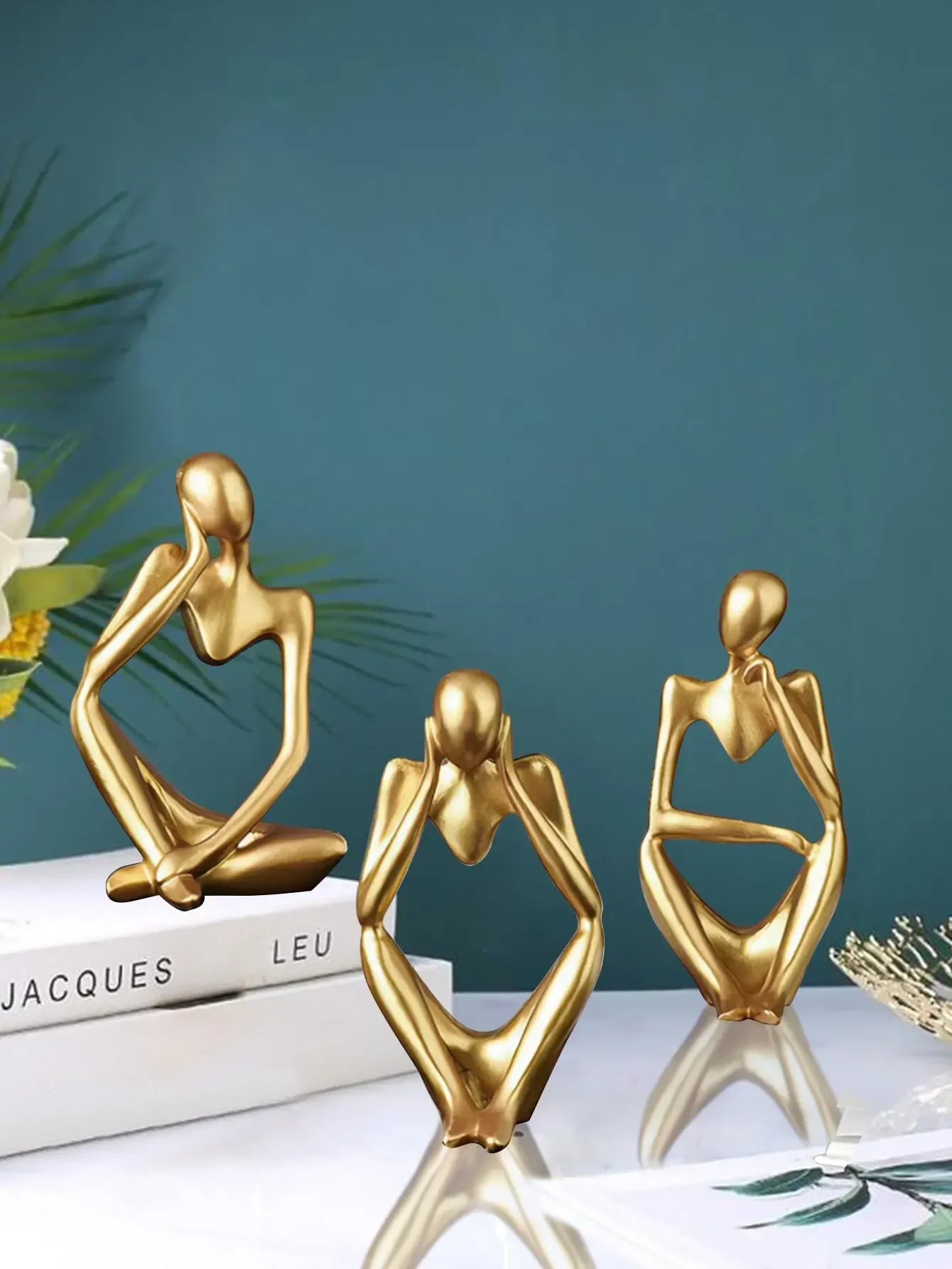 Nordic Light Luxury Abstract Figure Home Decoration – Elegant Resin Desktop Ornament